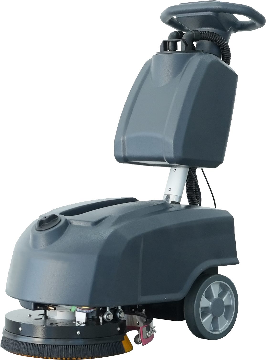 DeTec. Hartbodenreiniger handgeführte Scheuersaugmaschine, Scheuermaschine, Reinigungsmaschine, 400,00 W, Behälter, 35cm Bürstendurchmesser