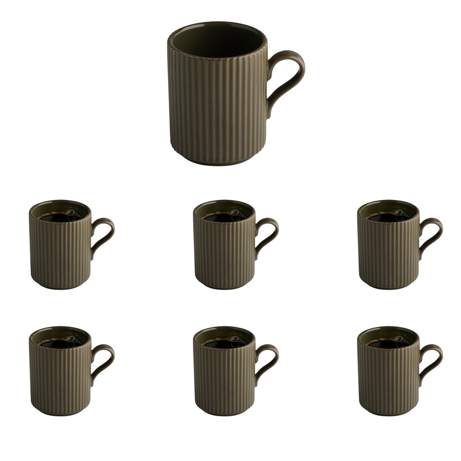 APS Tasse THE GRID, 6-tlg., Porzellan, Ø 7,5 cm, H: 9,5 cm, 240 ml, Porzellan