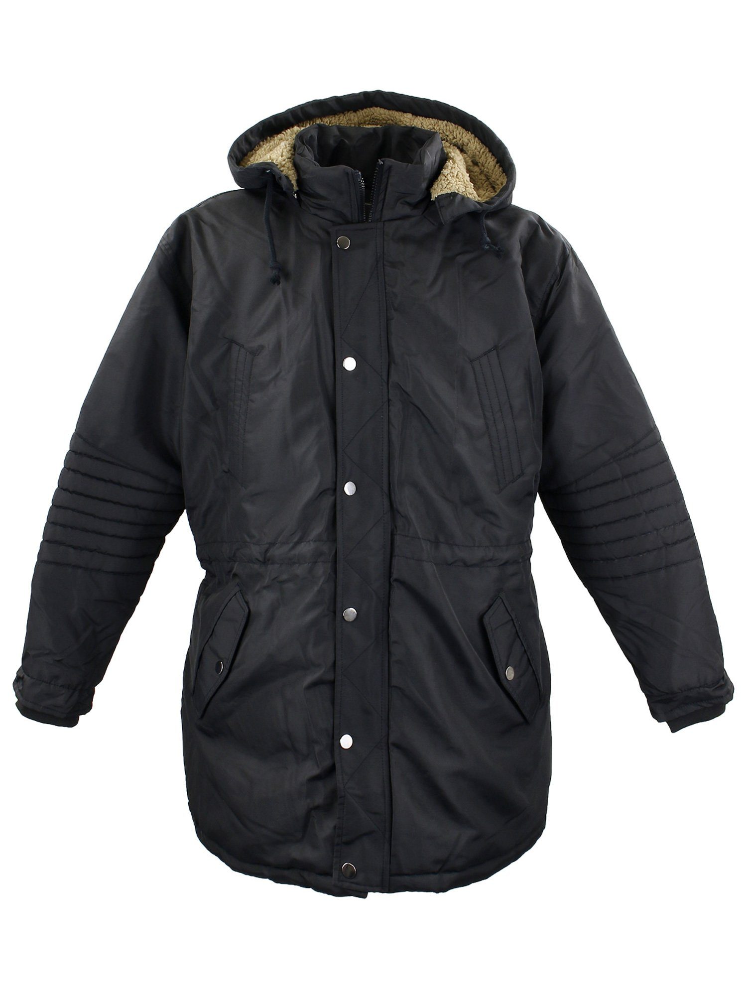 Lavecchia Winterjacke Übergrößen Jacke LV-700 mit gefütterterter & abnehmbarer Kapuze schwarz
