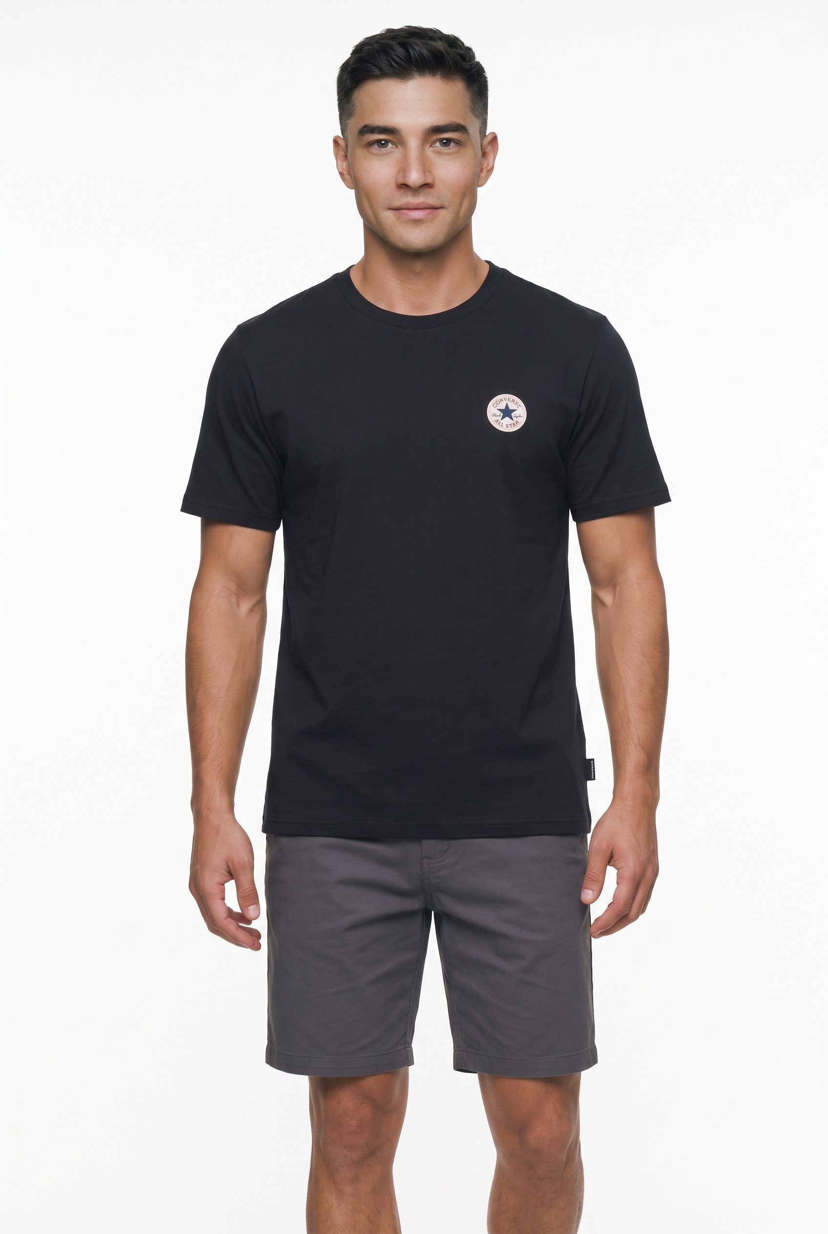 Converse T-Shirt CHUCK PATCH TEE mit Rundhalsausschnitt, normale Länge, aus Baumwolle