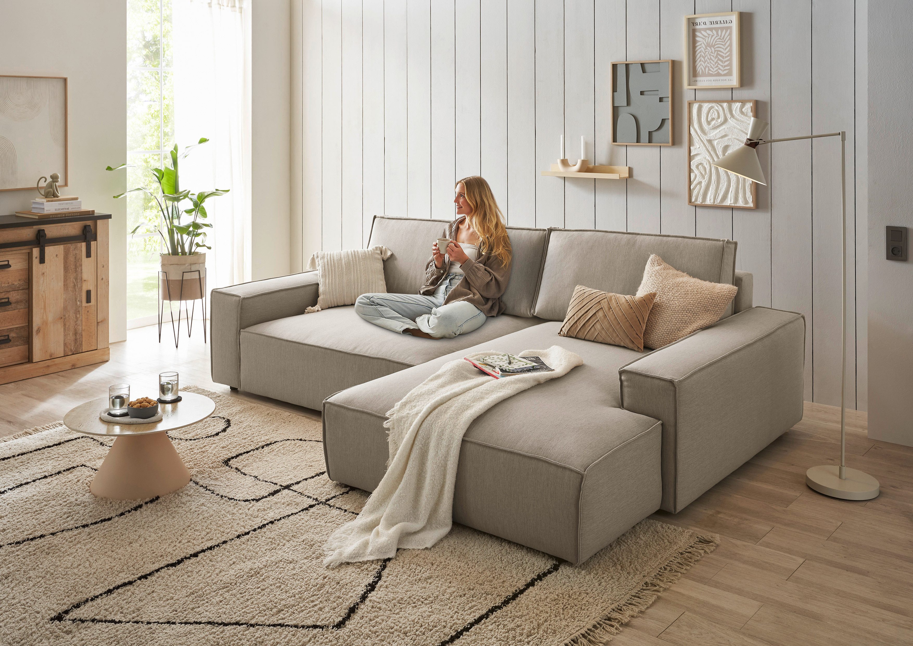 Home affaire Ecksofa NEU: SHERWOOD XXL 284, Big-Sofa L-Form, tiefe Sitzfläc günstig online kaufen
