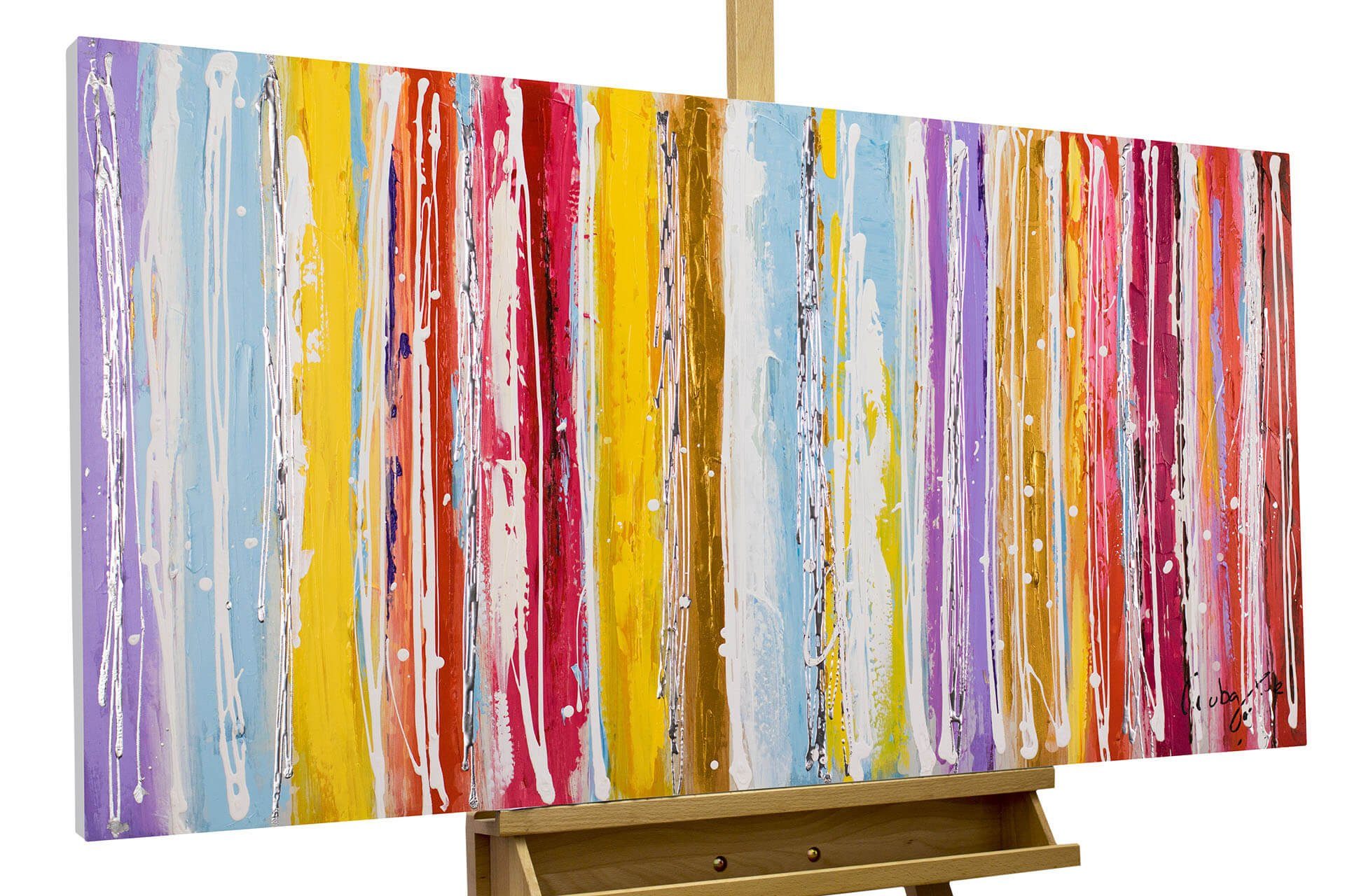 KUNSTLOFT Gemälde Line it up 120x60 cm, Leinwandbild 100% HANDGEMALT Wandbild Wohnzimmer. € 230,00
