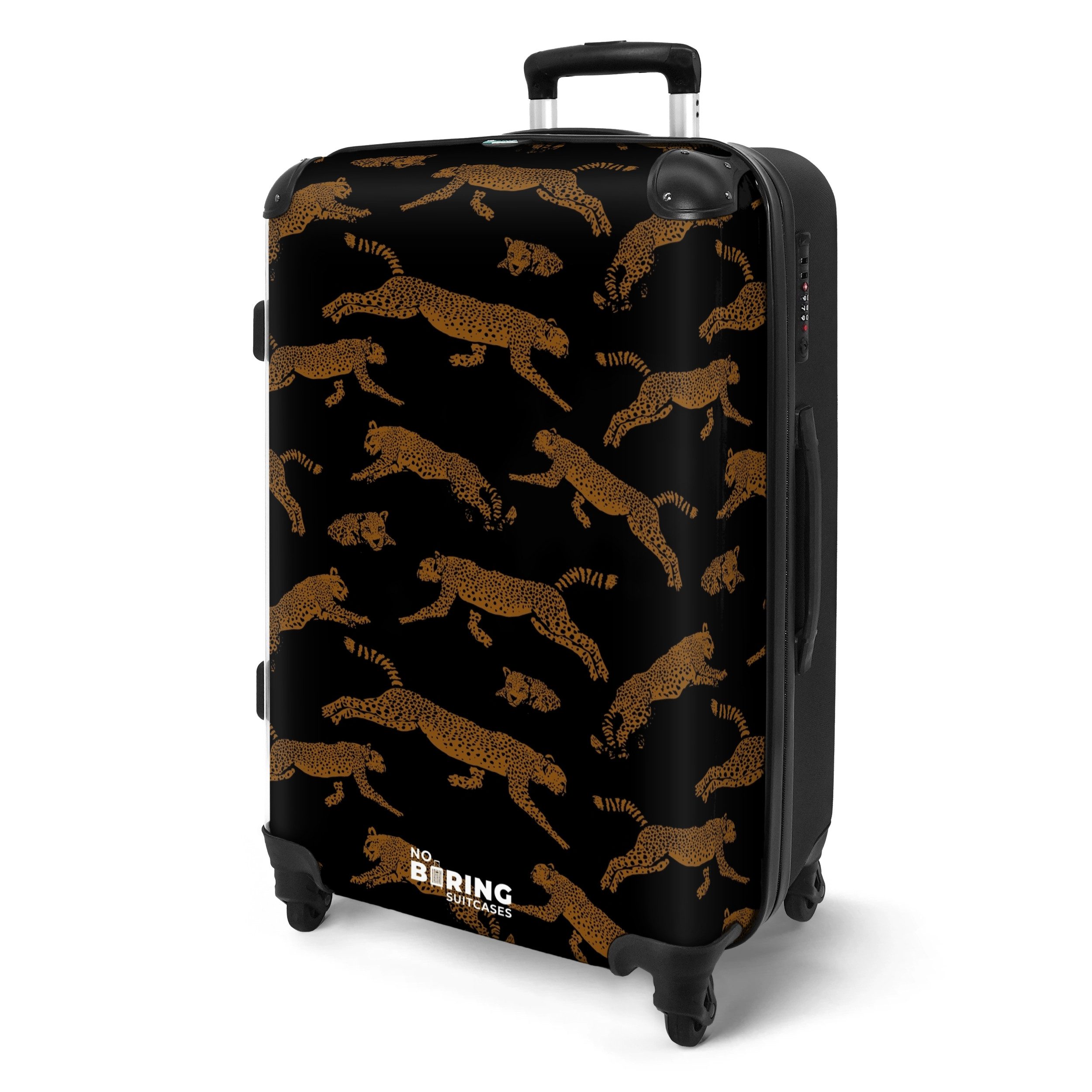 NoBoringSuitcases.com© Hartschalen-Trolley Schwarz mit Panthern 67 günstig online kaufen