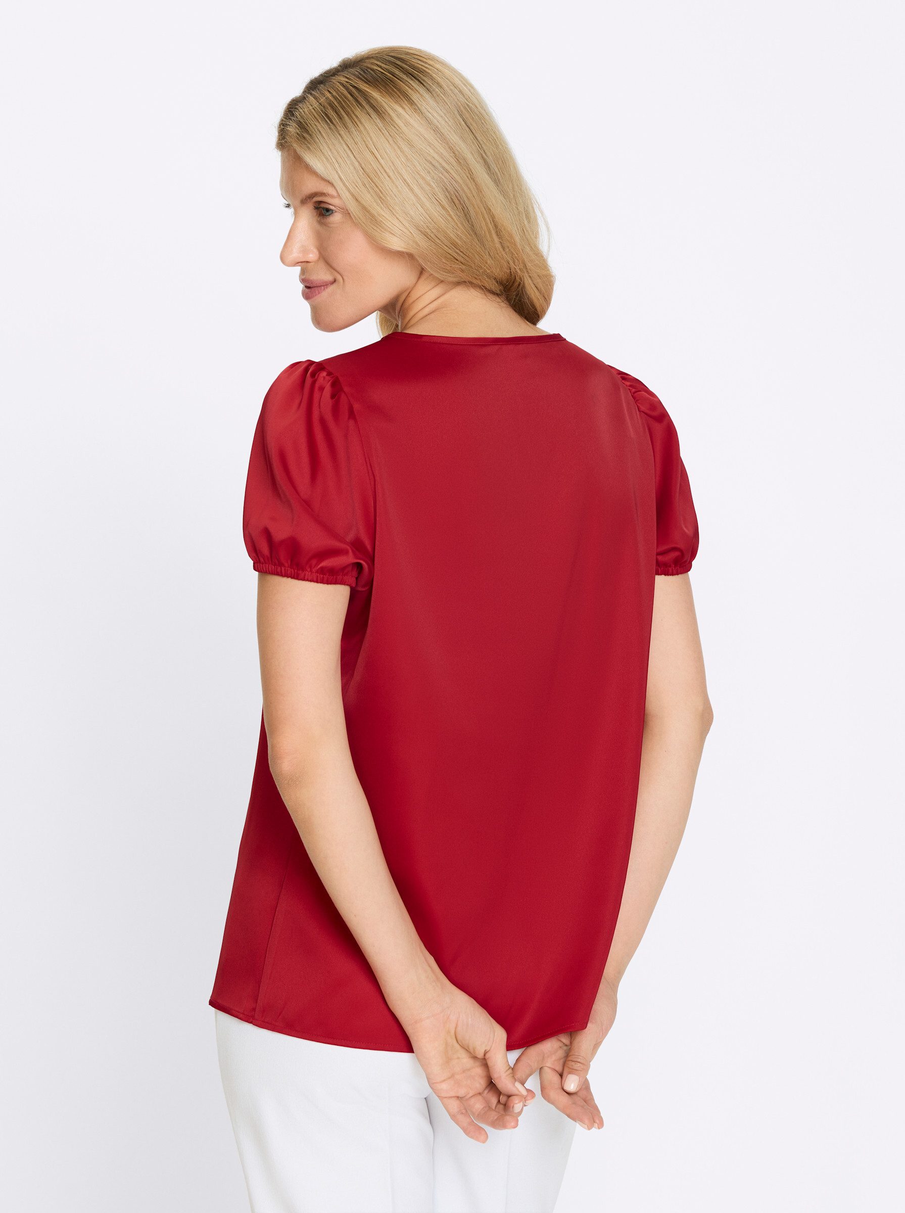 Sieh an! Klassische Bluse Satinbluse . günstig online kaufen