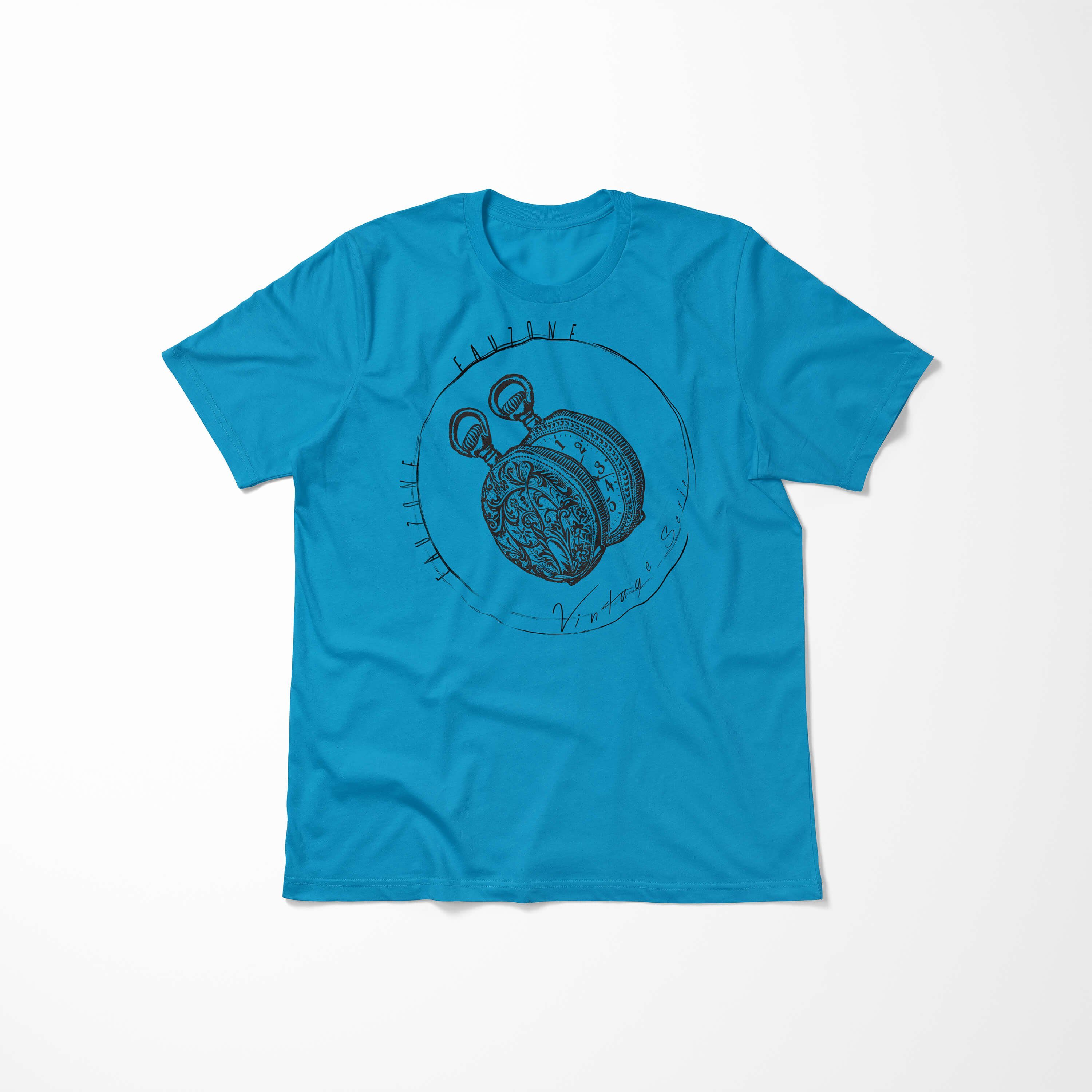 Art T-Shirt Vintage T-Shirt Herren Taschenuhr Atoll Sinus