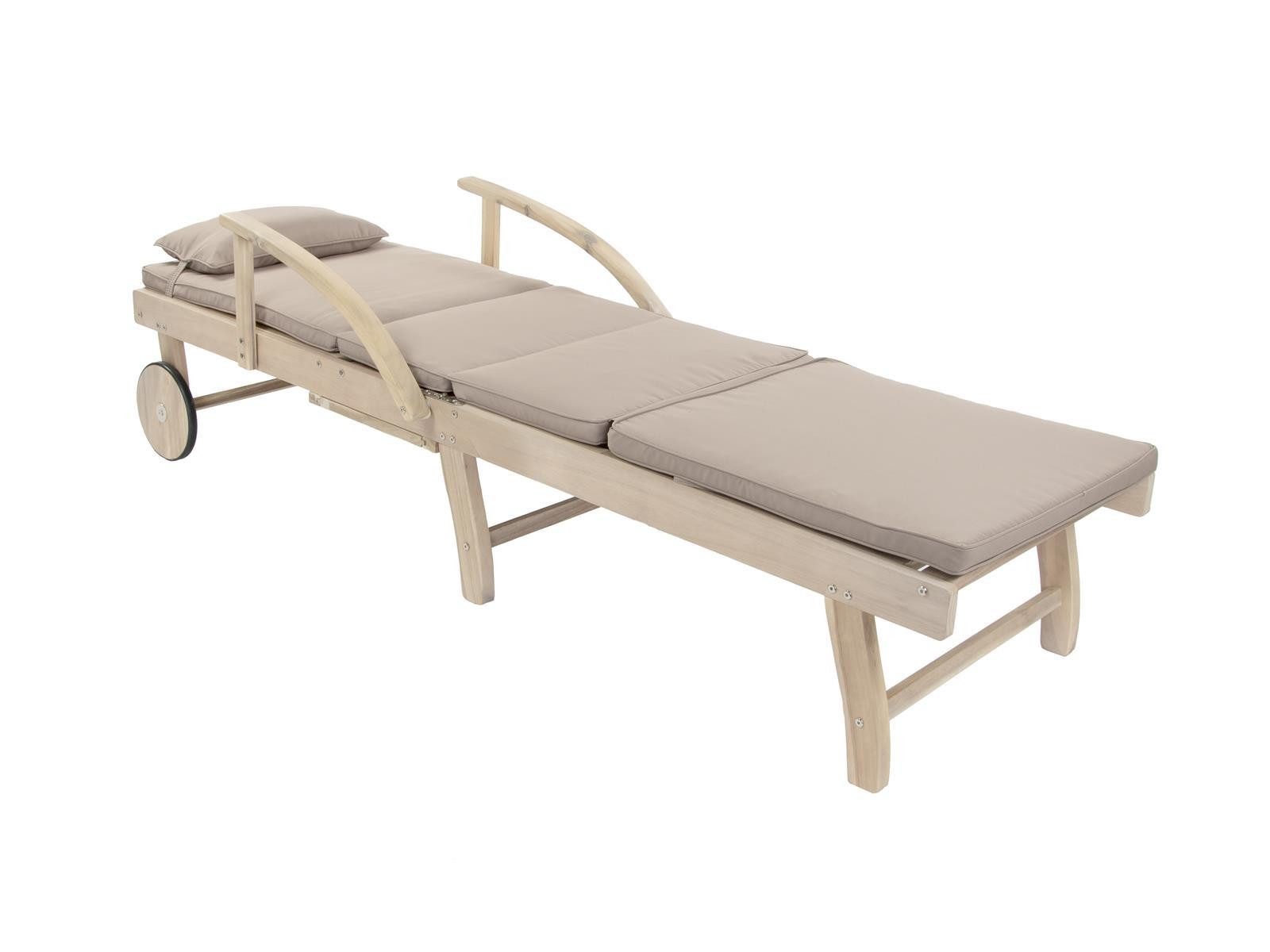 bellavista - Home&Garden® Gartenliege Gartenliege St. Tropez Akazienholz klappbar mit Rollen, Set, 1 St., Akazien FSC100, mit Rollen, klappbar, wetterfest - Garten, Terrasse