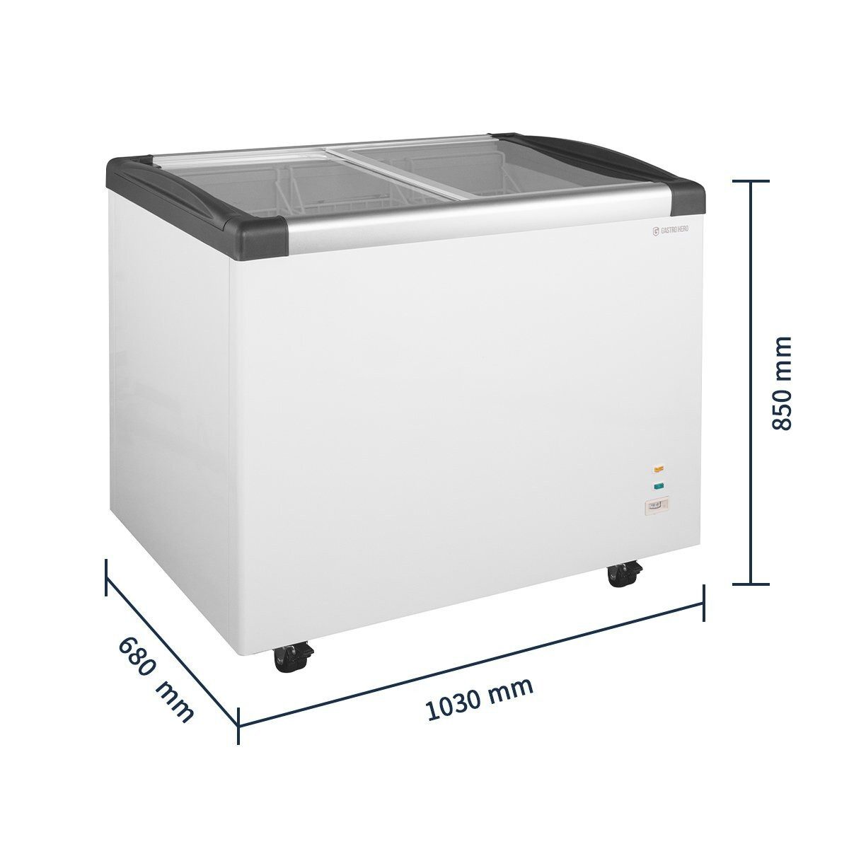 GastroHero Gefriertruhe Gefriertruhe 350, Tiefkühltruhe, abschließbar, Glasschiebedeckel TKTR-ECO350GN, 103.5 cm breit, 273 l