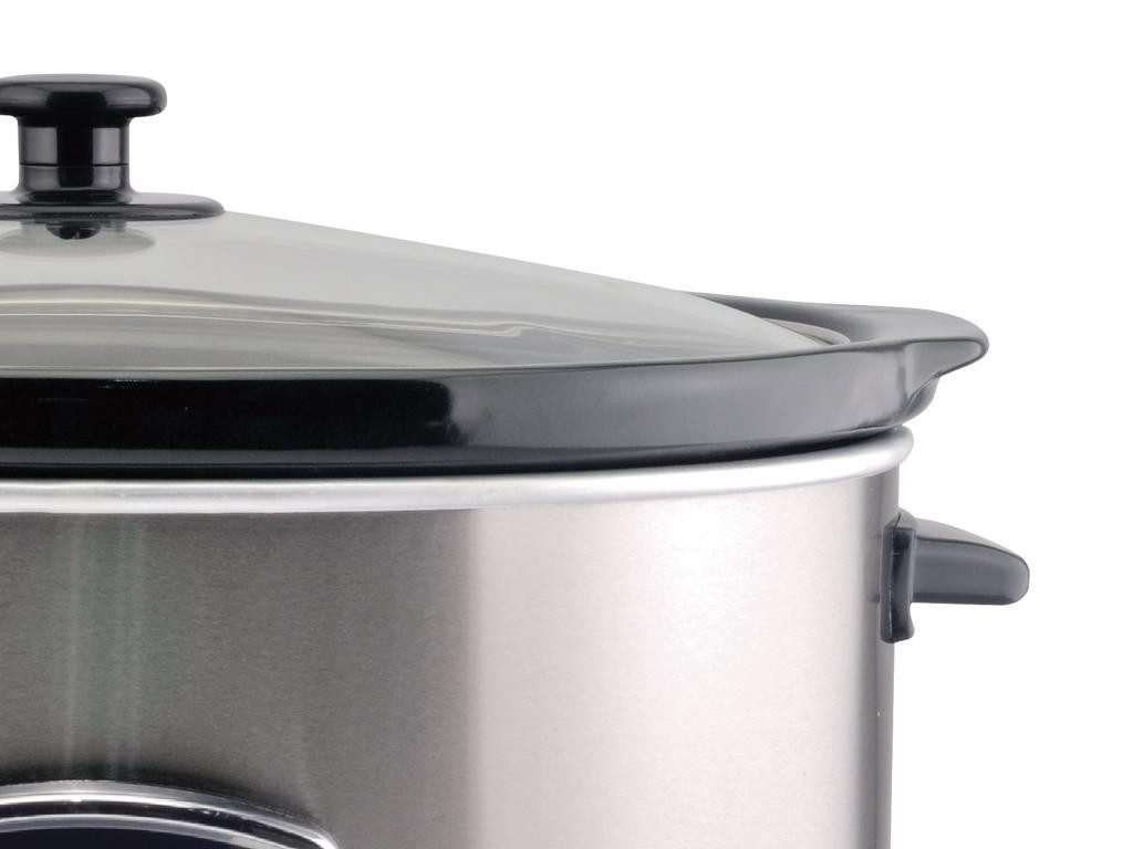 Beper Schongarer BC.510 Slow Cooker Crock-Pot 280 W, 4,5 Liter Glaskeramik Schongarer, 280 W, Display, Keramikschale, Glasdeckel, Antihaftbeschichtung – Bild 2 von 5