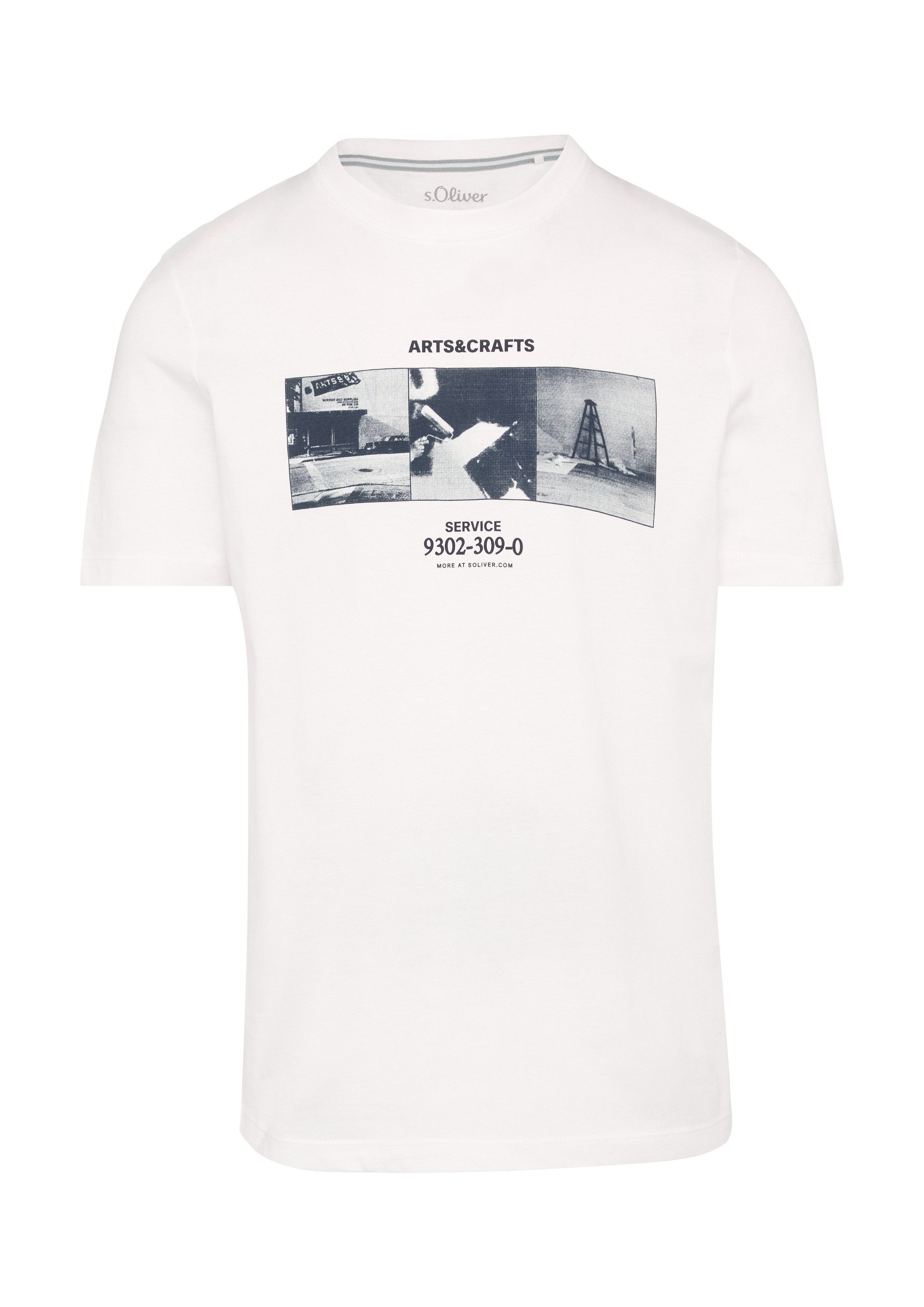 s.Oliver Kurzarmshirt T-Shirt T-Shirt mit Crew Neck und Frontprint