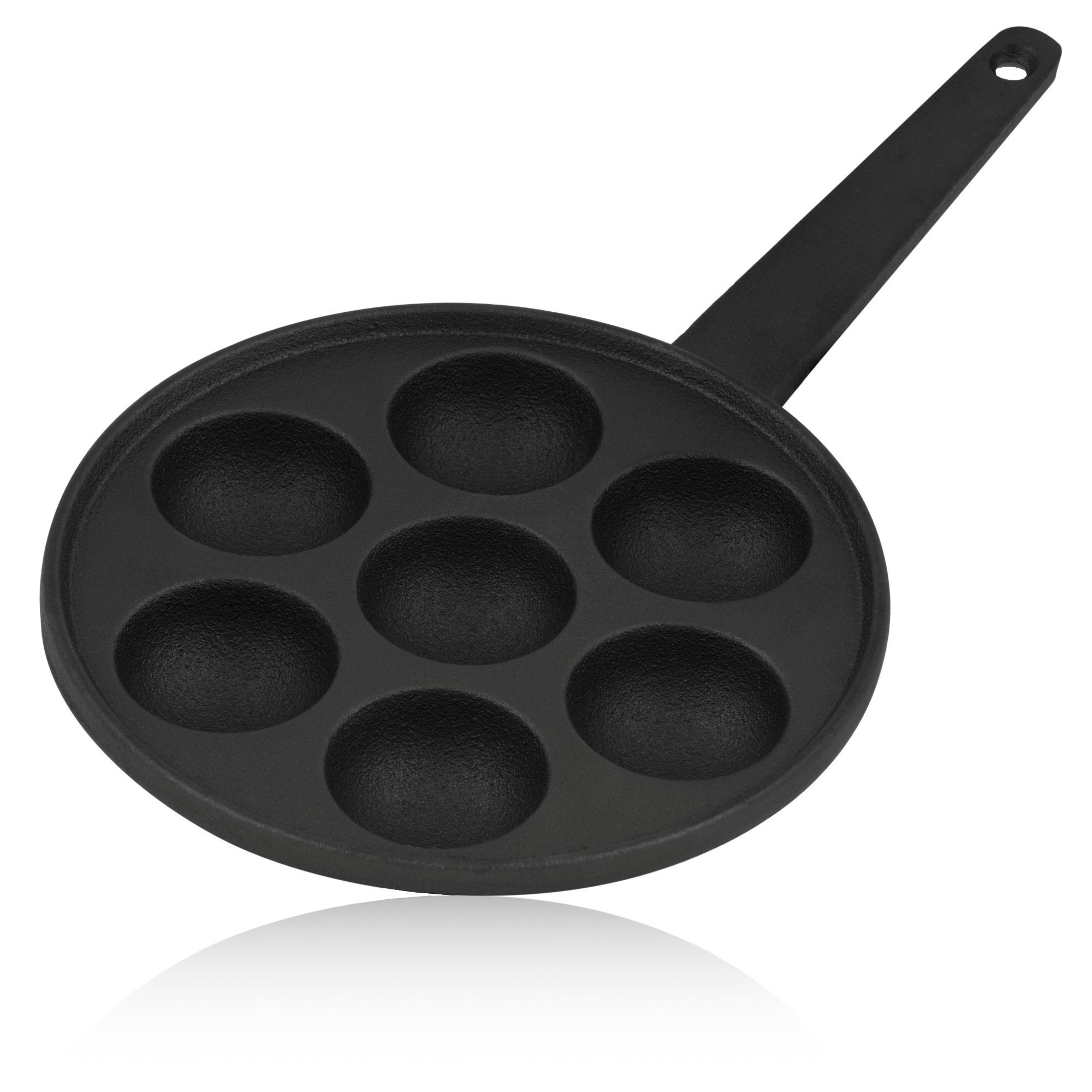 BBQ-Toro Poffertjespfanne Gusseisen Poffertjes Pfanne, Für 7 Förtchen, Ø 20,5 cm, Gusseisen