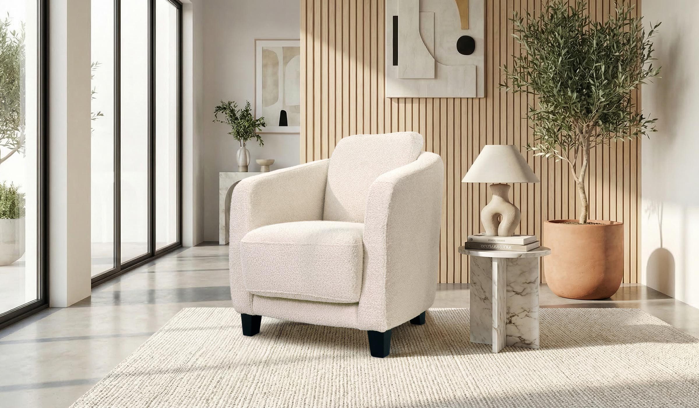 Hygger Möbelhaus Sessel Liga Modern Gepolstert 80x85x90 cm mit Armlehnen (Polstersessel Wohnzimmer Lesesessel kompakt bequem Design), ergonomische Rückenlehne, pflegeleicht, stabil, Made in Europe