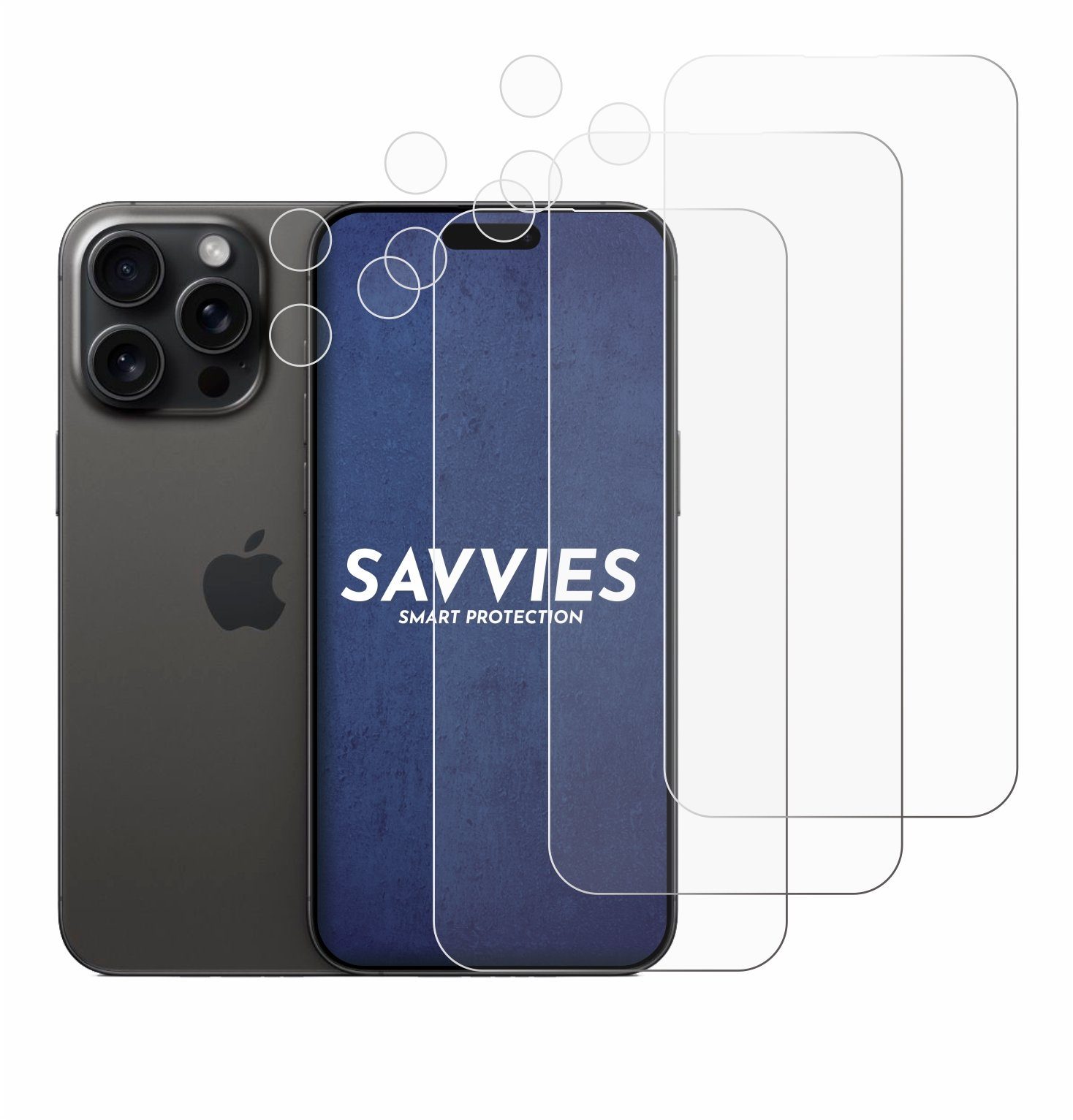 6x Savvies SU75 Displayschutzfolie für Samsung Galaxy S24 Ultra (Display+Rückseite)