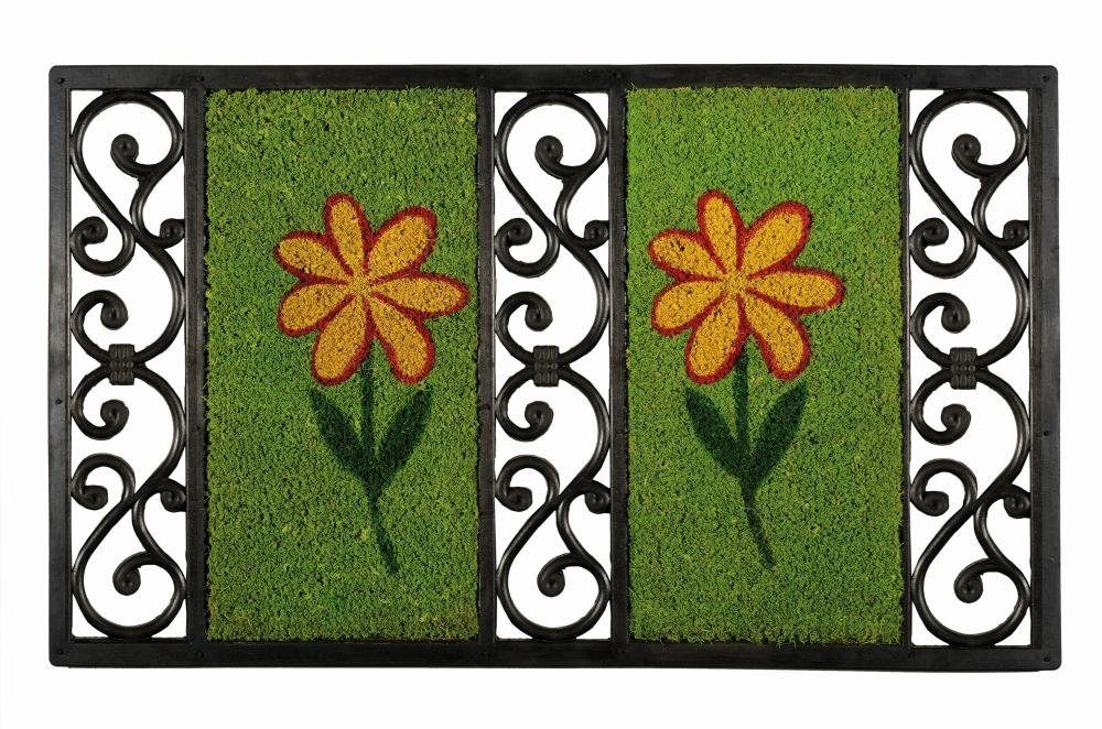 Trend Line Schuhabtropfschale Fußmatte Salome Flower grün, 45 x 75 cm