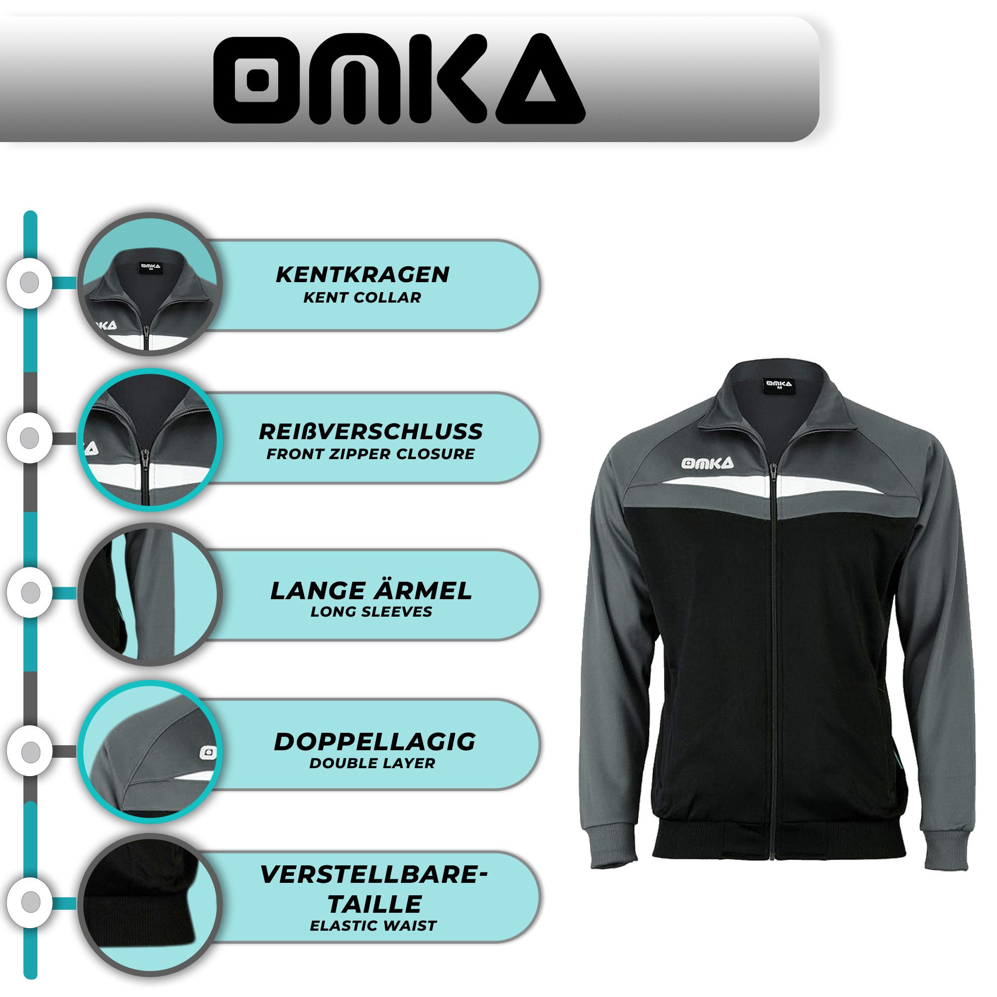 OMKA Trainingsjacke OK200J OMKA Optima Trainingsjacke Joggingjacke Sportjac günstig online kaufen