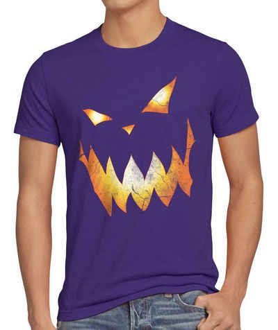style3 Print-Shirt Herren T-Shirt Halloween Kürbiskopf Kürbis Fasching Kostüm Party Kopf Spuk Geist