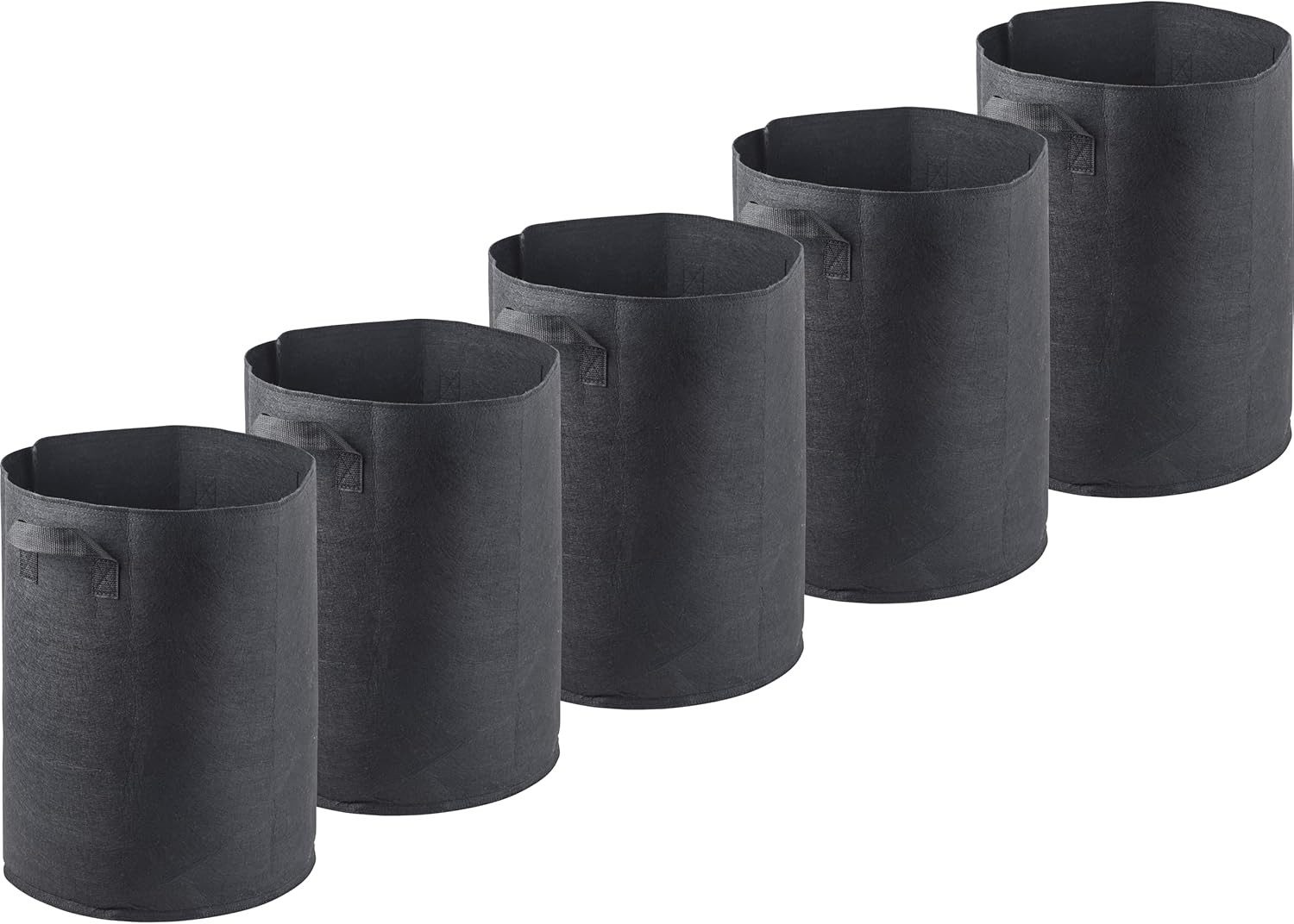 Meister Werkzeuge Pflanzkübel 5er Set Pflanzsäcke 43L – Filz-Pflanztöpfe für Garten & Balkon