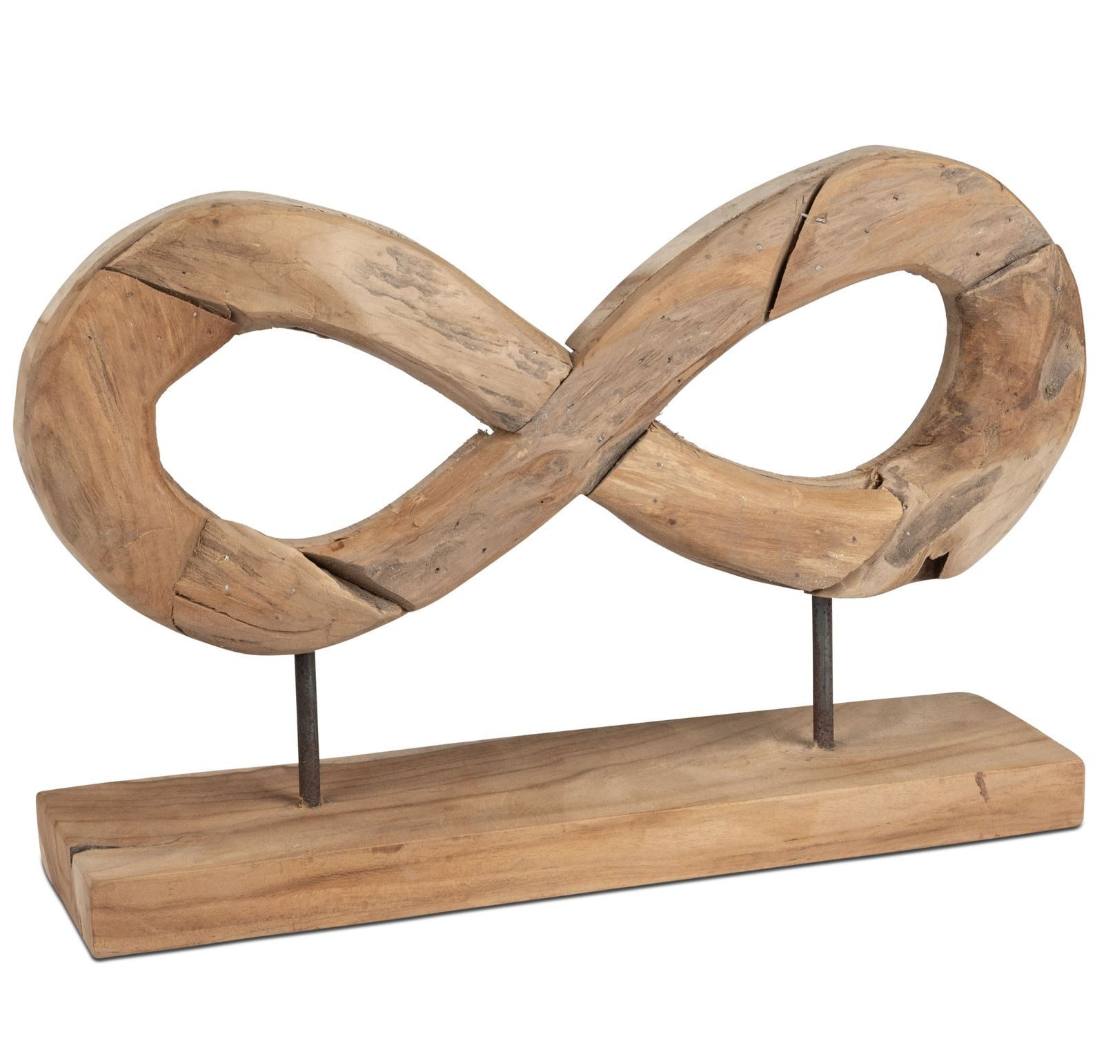 formano Skulptur Unendlichkeit Deko Objekt Teakholz Massiv Holz-Design auf Sockel 40cm