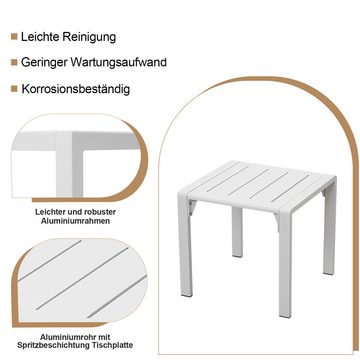 MeXo Gartenlounge-Set Aluminium Gartenmöbel-Set, (Balkonmöbel Set, 3-tlg., 2 Gartenstuhl, 1 Couchtisch, inkl.Auflagen), Wetterfest Loungemöbel Sitzgruppe