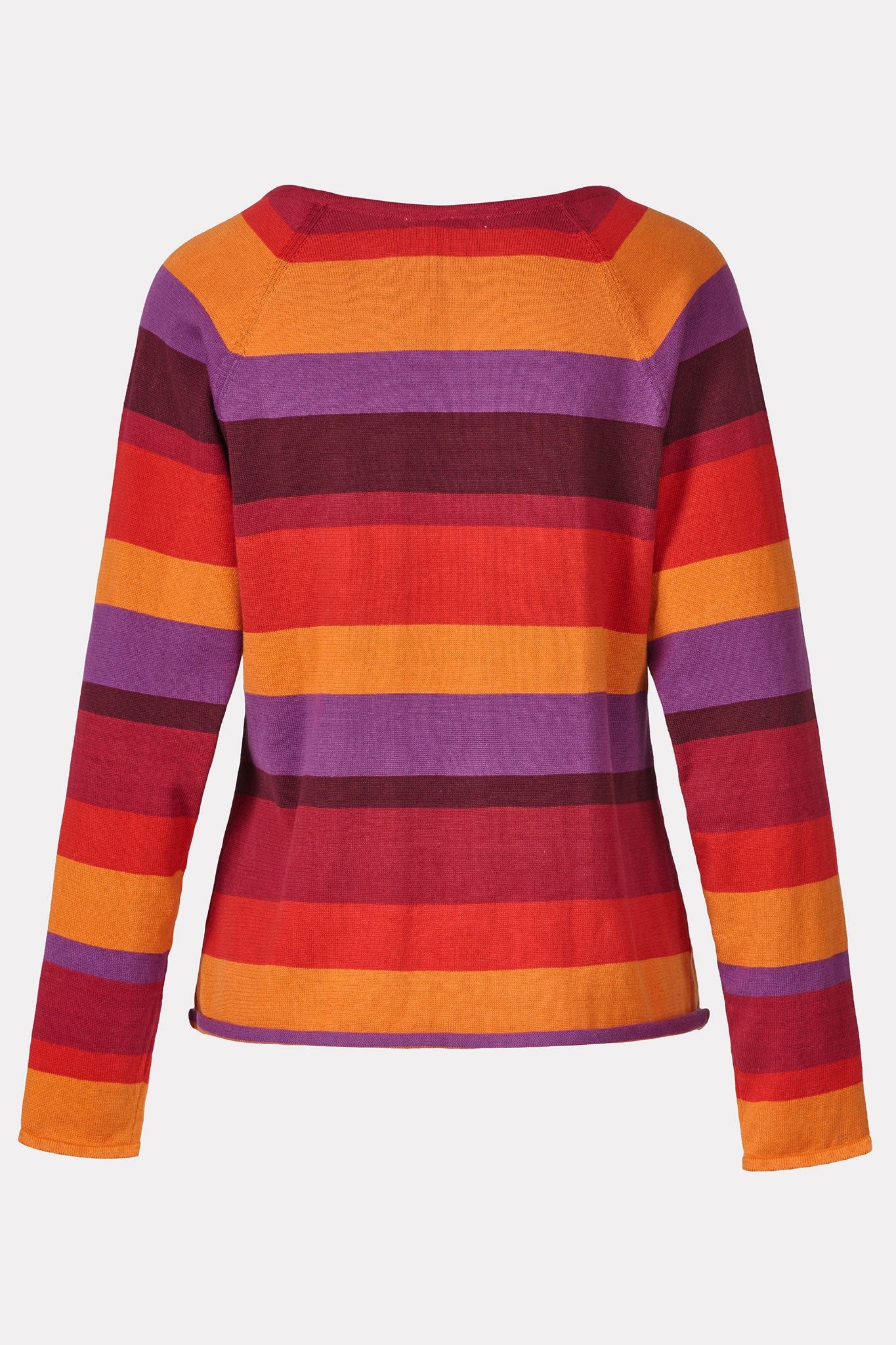 Himalaya Clothing Strickpullover Damen mit stilvollem Streifendesign - Strickpullover aus Bio-Baumwolle Jacquardpullover mit bequemem, geradem Schnitt