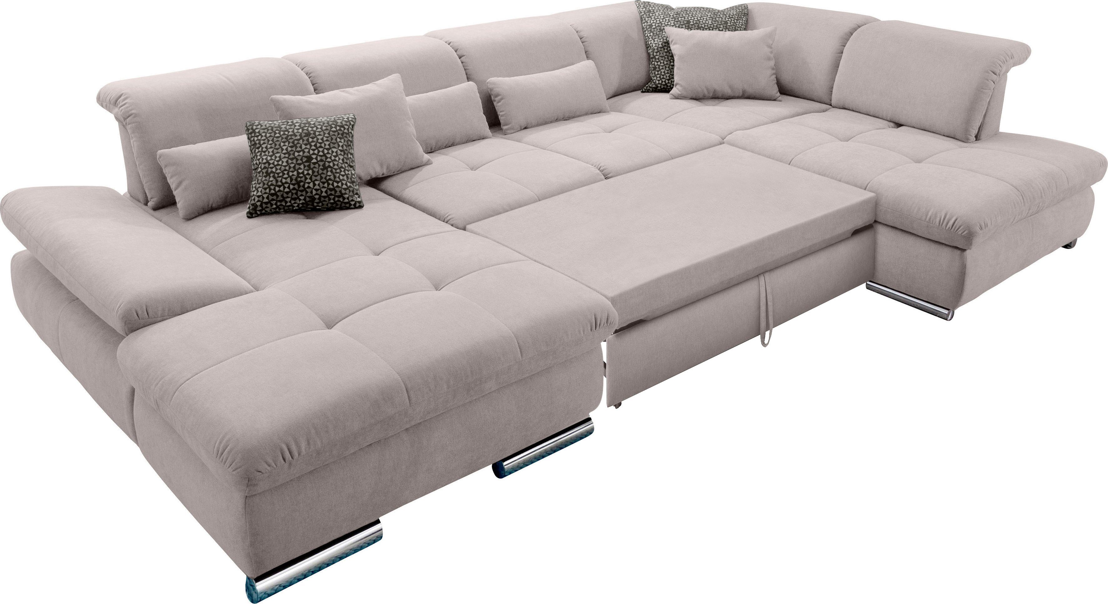 set one by Musterring Wohnlandschaft SO 4100 komfortable Federkernunterfederung, inkl. Kopfteilverstellung, wahlweise Bettfunktion und Sitztiefenverstellung, U-Form