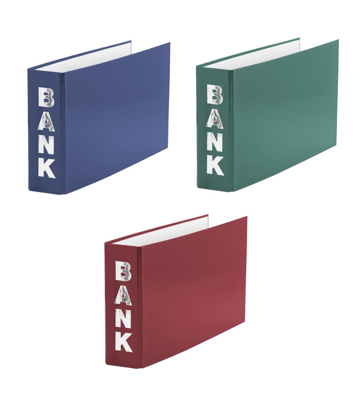 Livepac Office Bankordner 3 Bankordner / 140x250mm / für Kontoauszüge / Farbe: je 1x rot, blau