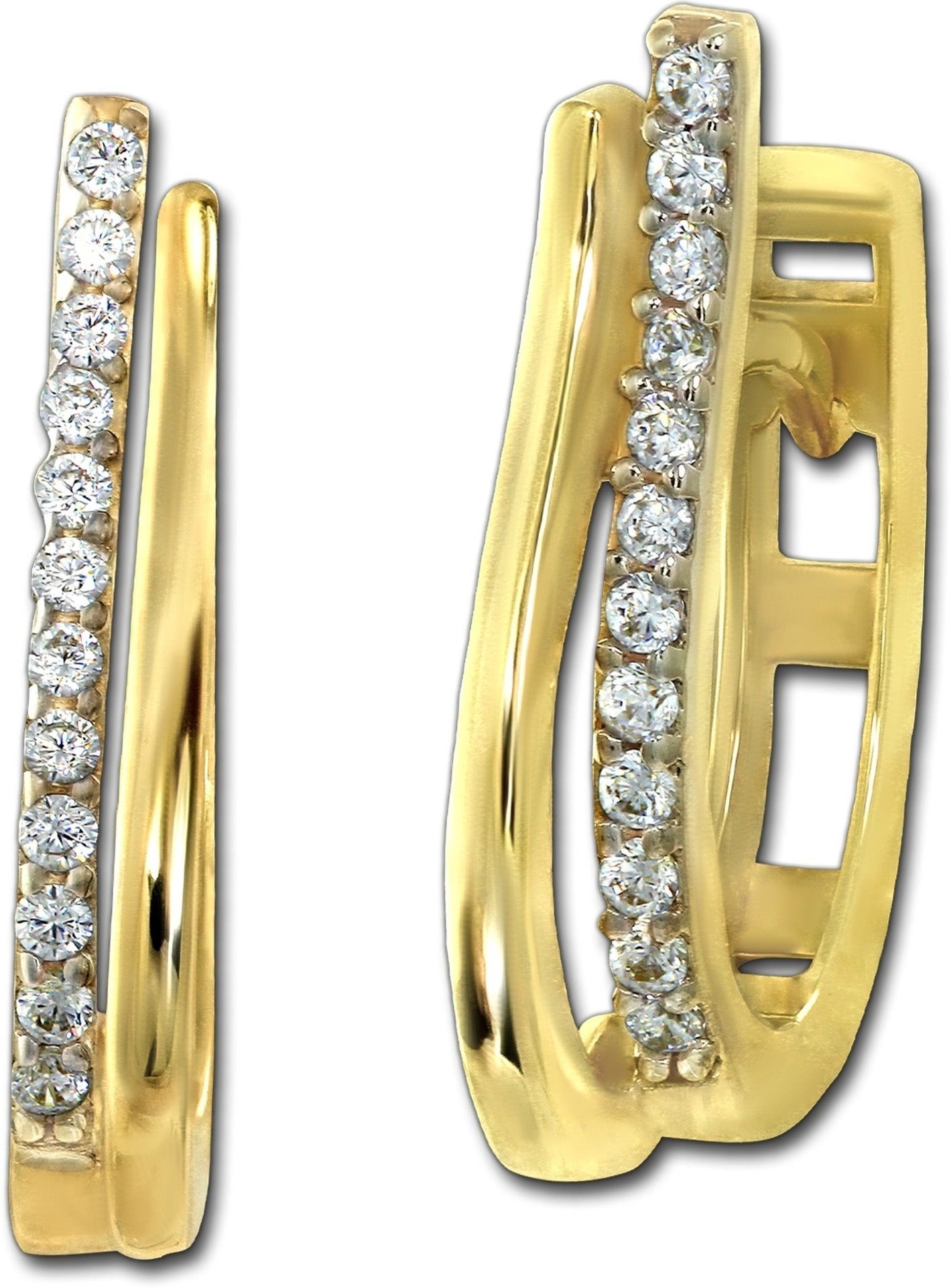 Paar Creolen GoldDream Creole Double Line Zirkonia