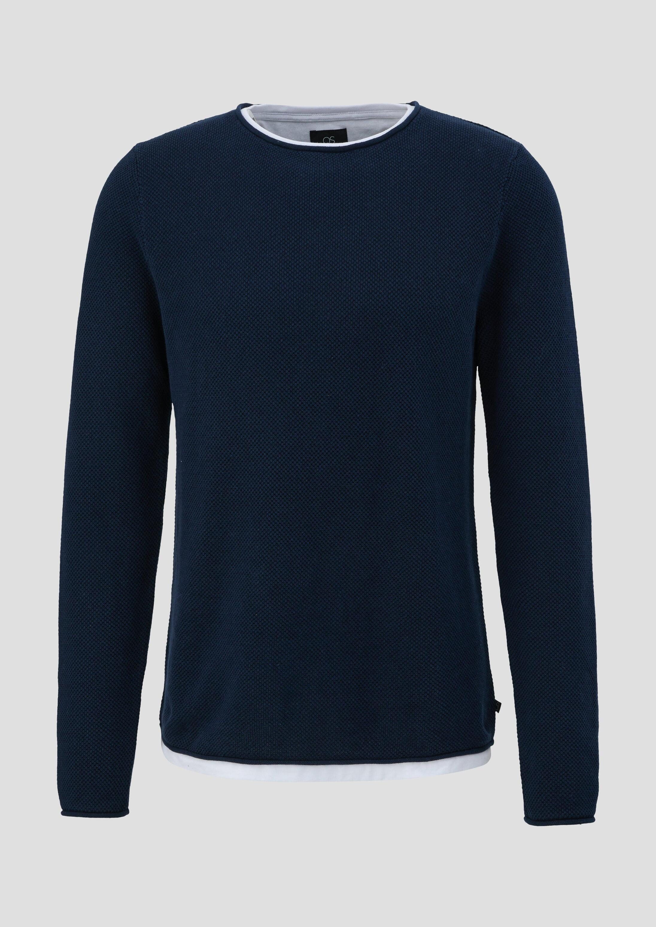 QS Longpullover Strickpullover Strickpullover in Layering-Optik