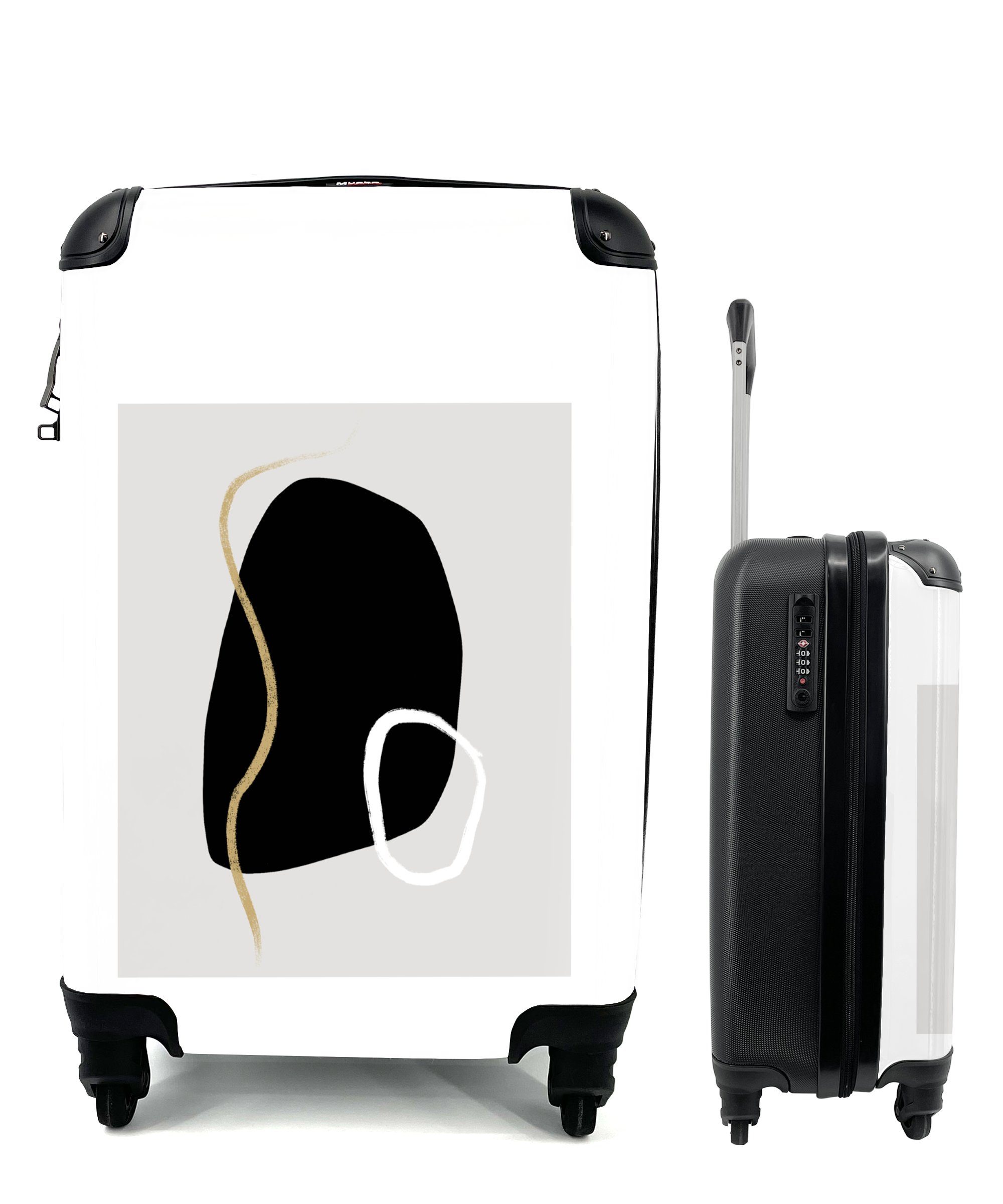 - Trolley, 4 Reisetasche Rollen, mit Reisekoffer Handgepäck - Abstrakt für Minimalismus Design, Ferien, MuchoWow Handgepäckkoffer rollen,