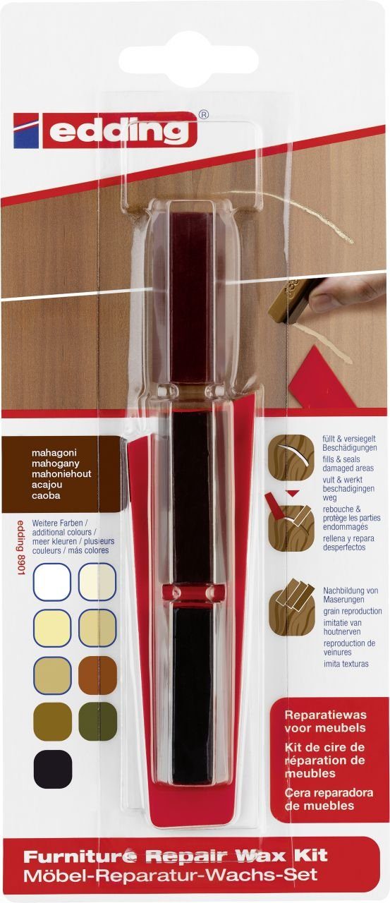 Hartholzöl Edding Möbel-Reparaturwachs-Set 8901 mahagoni
