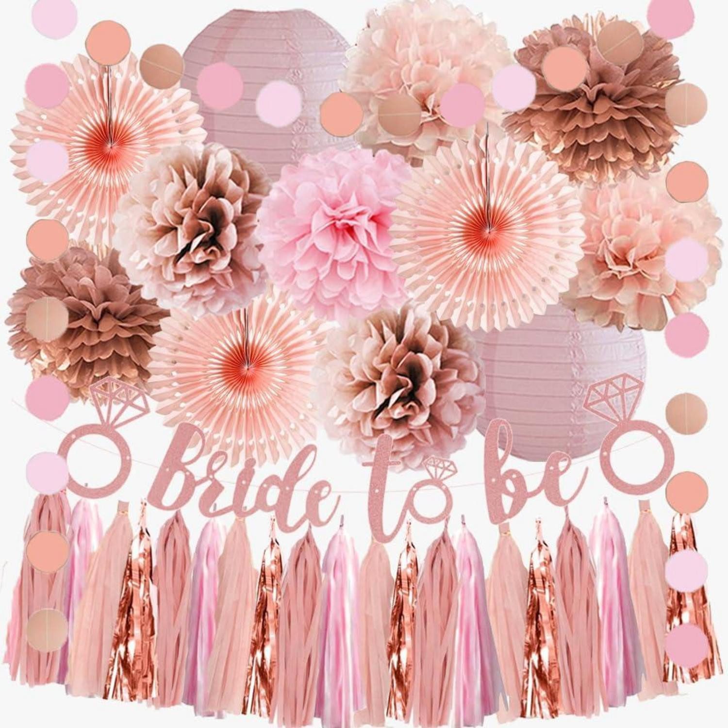 LuxusKollektion Girlande JGA Deko Set Rosa Bride to Be Roségold