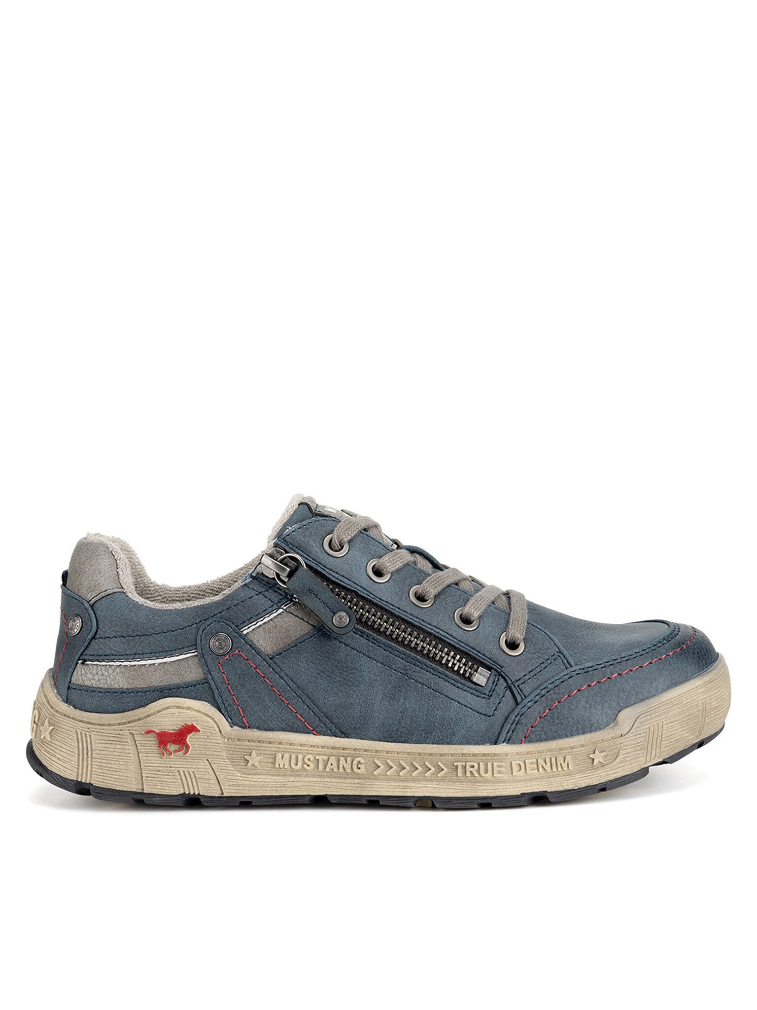 Mustang Halbschuhe Damen 1290-302 Blau Schnürschuh