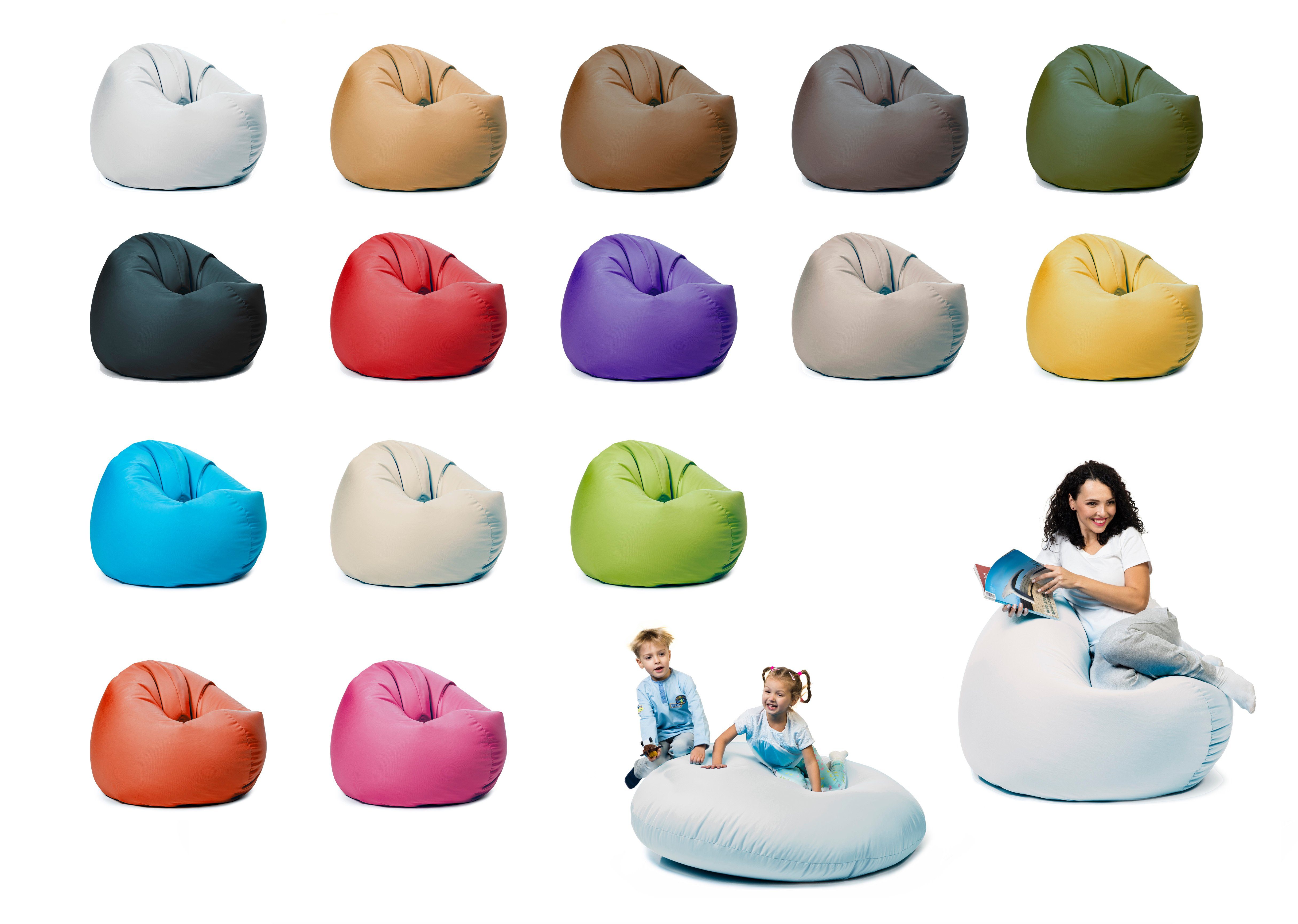 Sitzsack mit Styropor Füllung Outdoor & Indoor für Kinder und Erwachsene