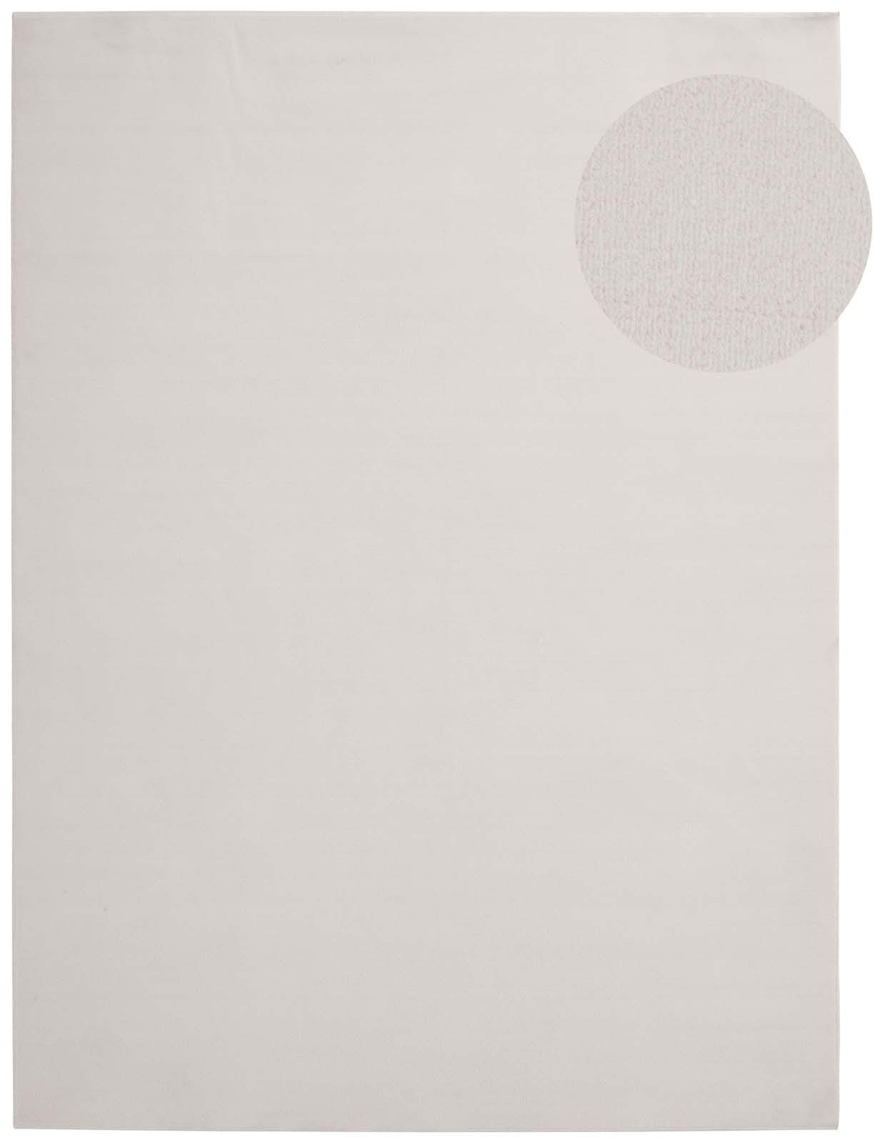 TaCa Home Teppich Kurzflor-Teppich Uni, quadratisch, Höhe: 9 mm, Wohnzimmer Schlafzimmer Esszimmer, creme - 240 x 240 cm