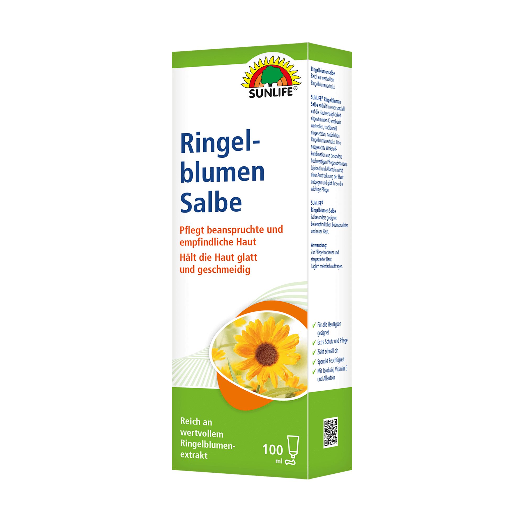 SUNLIFE Hautpflegegel SUNLIFE® Ringelblumen Salbe 100 ml Schmerzen Erholen Ausschlag Schutz