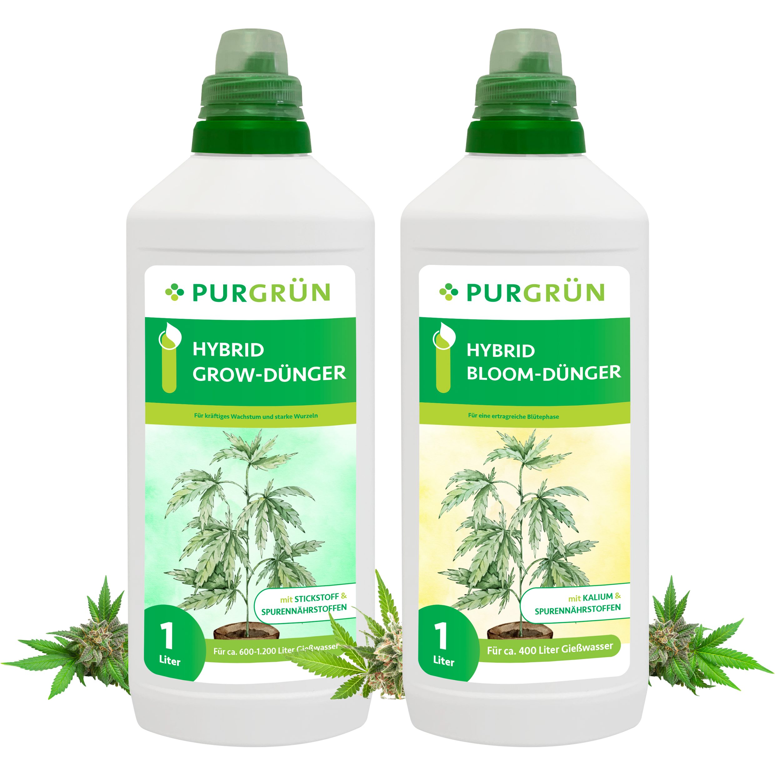 Purgrün Pflanzendünger Hybrid Dünger Set, NPK für Wachstum & Blüte, 2L, Flü günstig online kaufen