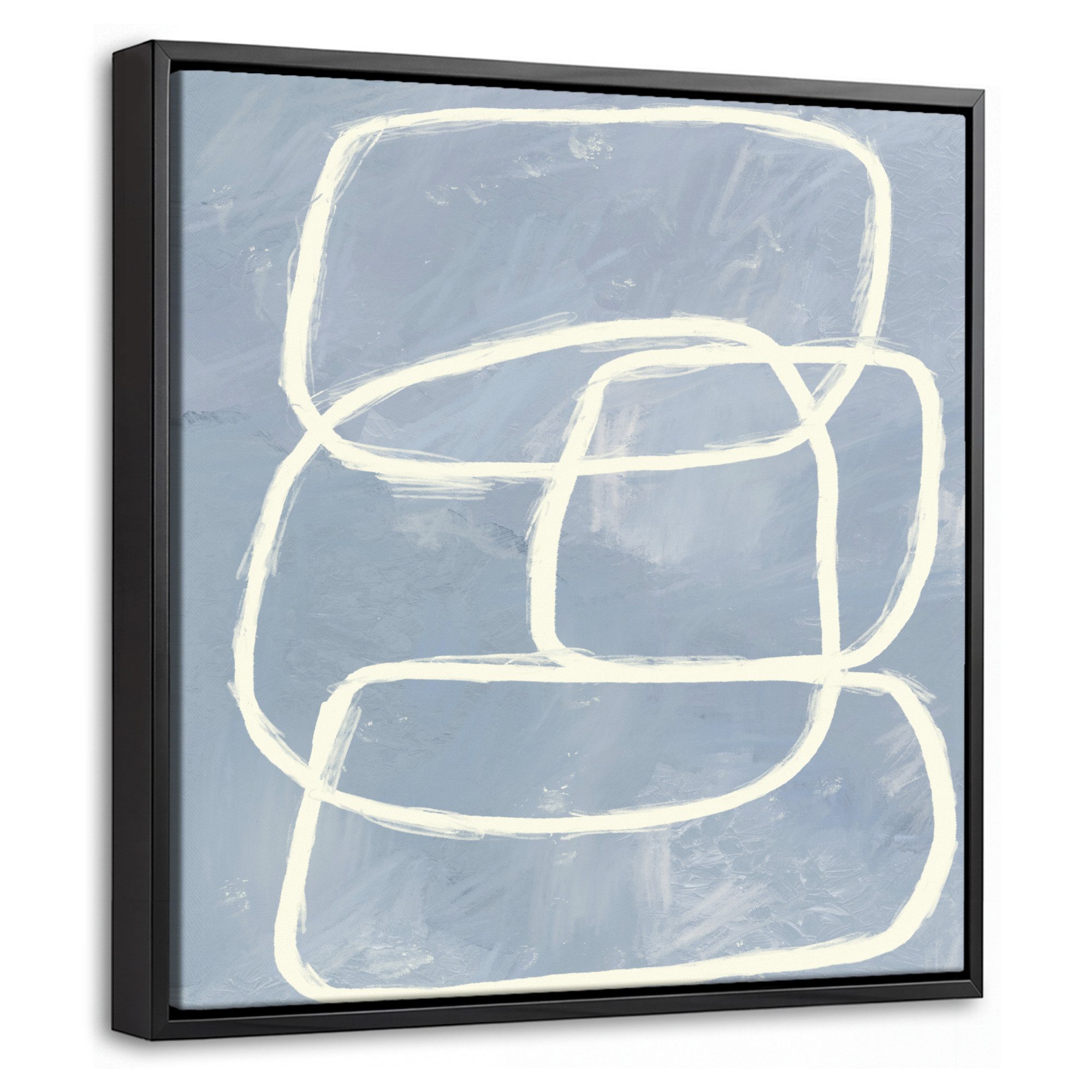 OneMillionCanvasses® Leinwandbild mit Rahmen - Abstrakt - Blau - Kunst, Fotodruck (1 St), Leinwand Bilder Klein, Wand Dekoration Aesthetic 20x20cm
