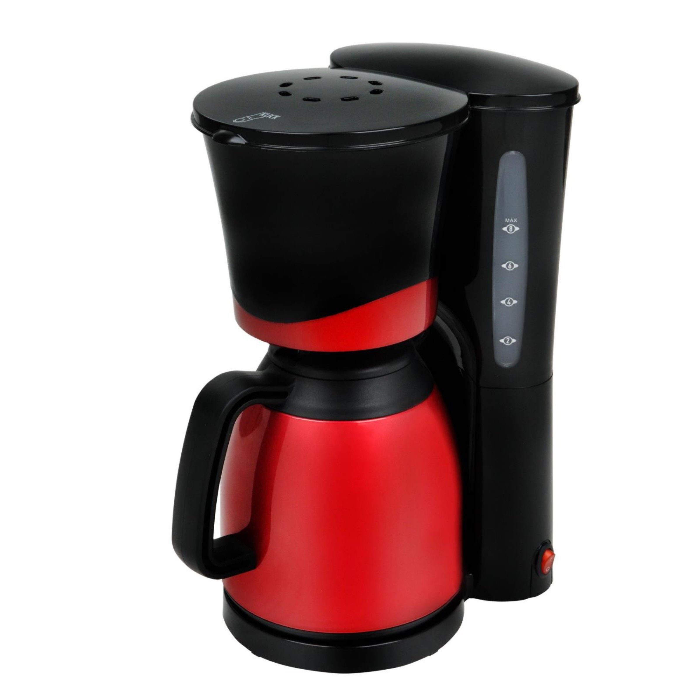 Team Kalorik Filterkaffeemaschine TKG KA 520.1 R, 1l Kaffeekanne, Permanentfilter, Permanentfilter, Tropfstopp Funktion