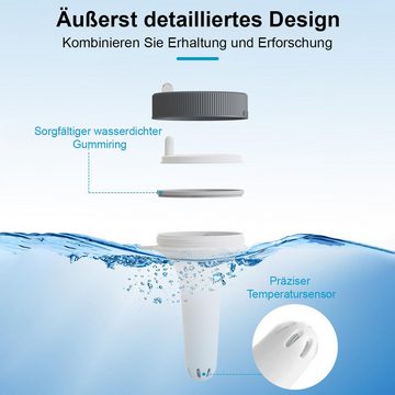 Novzep Aquarienthermometer Pool-Thermometer, digitales Schwimmbad-Thermometer, kabellos, Wassertemperaturanzeige mit Innenthermometern für Schwimmbäder