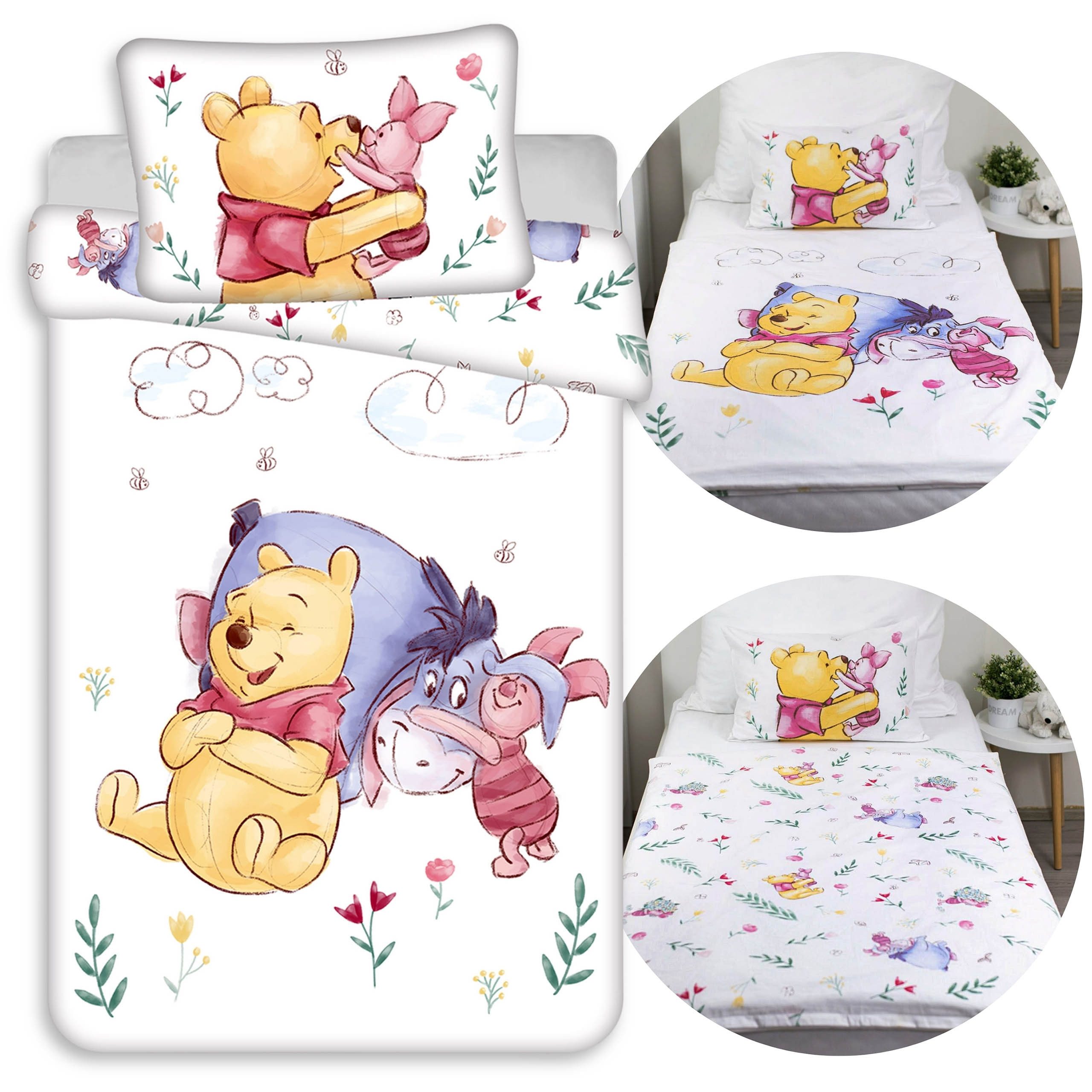 Sarcia.eu Kinderbettwäsche DISNEY Winnie Puuh Kinderbettwäsche, Baumwolle, 100 x 135 + 40 x 60 cm
