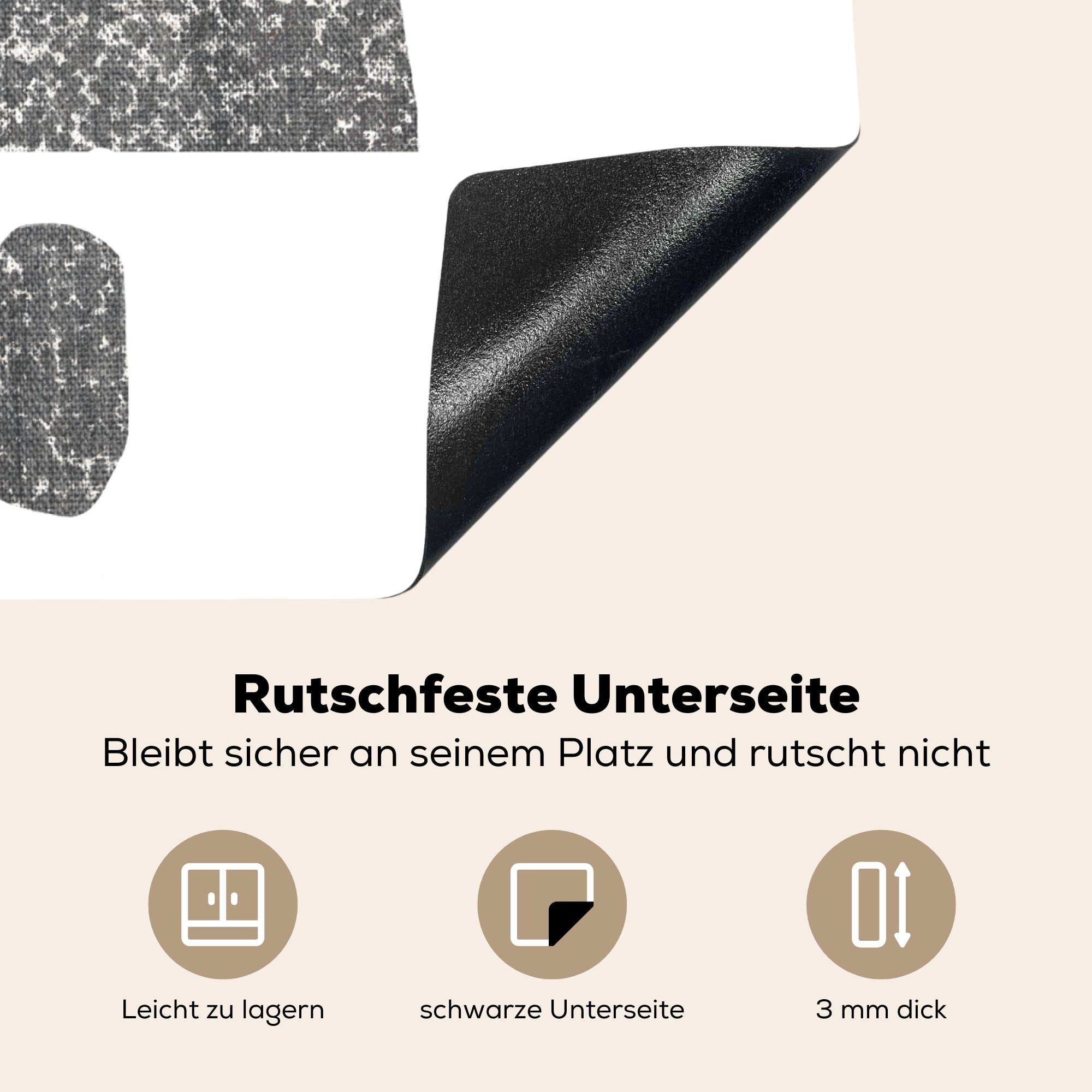MuchoWow Herdblende-/Abdeckplatte Minimalismus - Abstrakt (1 Design, Ceranfeldabdeckung - Induktionsschutz, Vinyl, 57x51 Induktionskochfeld, tlg), cm