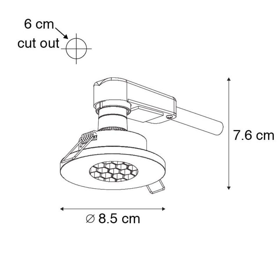 Qazqa LED Einbaustrahler 102823, ohne Leuchtmittel, Warmweiß