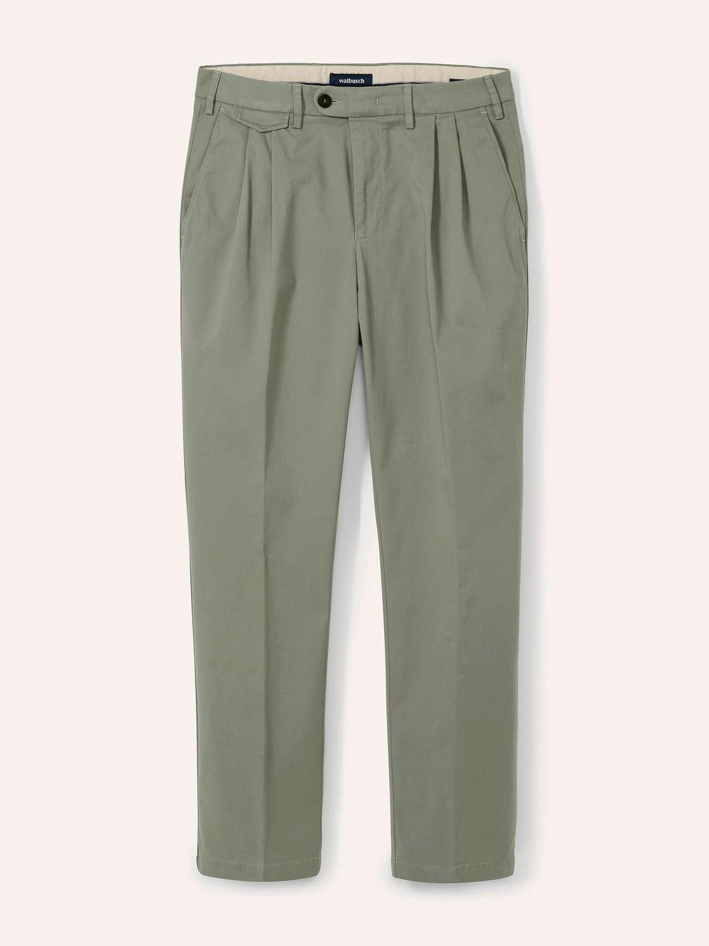 Walbusch Chinohose Herren Feintwill Bundfalten Chino Regular Fit pflegeleicht Baumwollhose mit Flex-Bund, besonders weich, Hemdenstopper – Bild 2 von 4