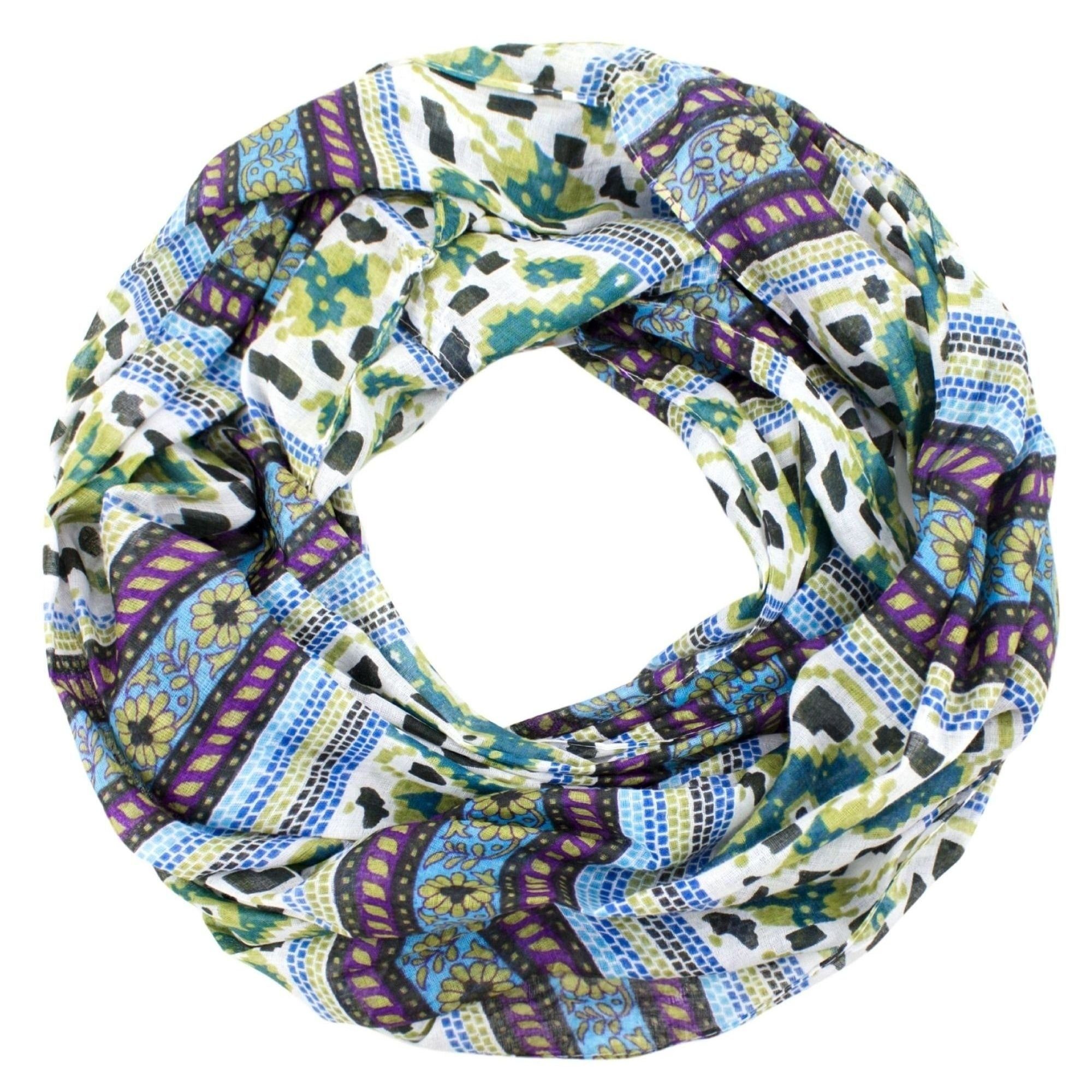 Sunsa Loop Damen Loop Schal Baumwolle Schlauchschal. Loopschal mit Blumen D günstig online kaufen