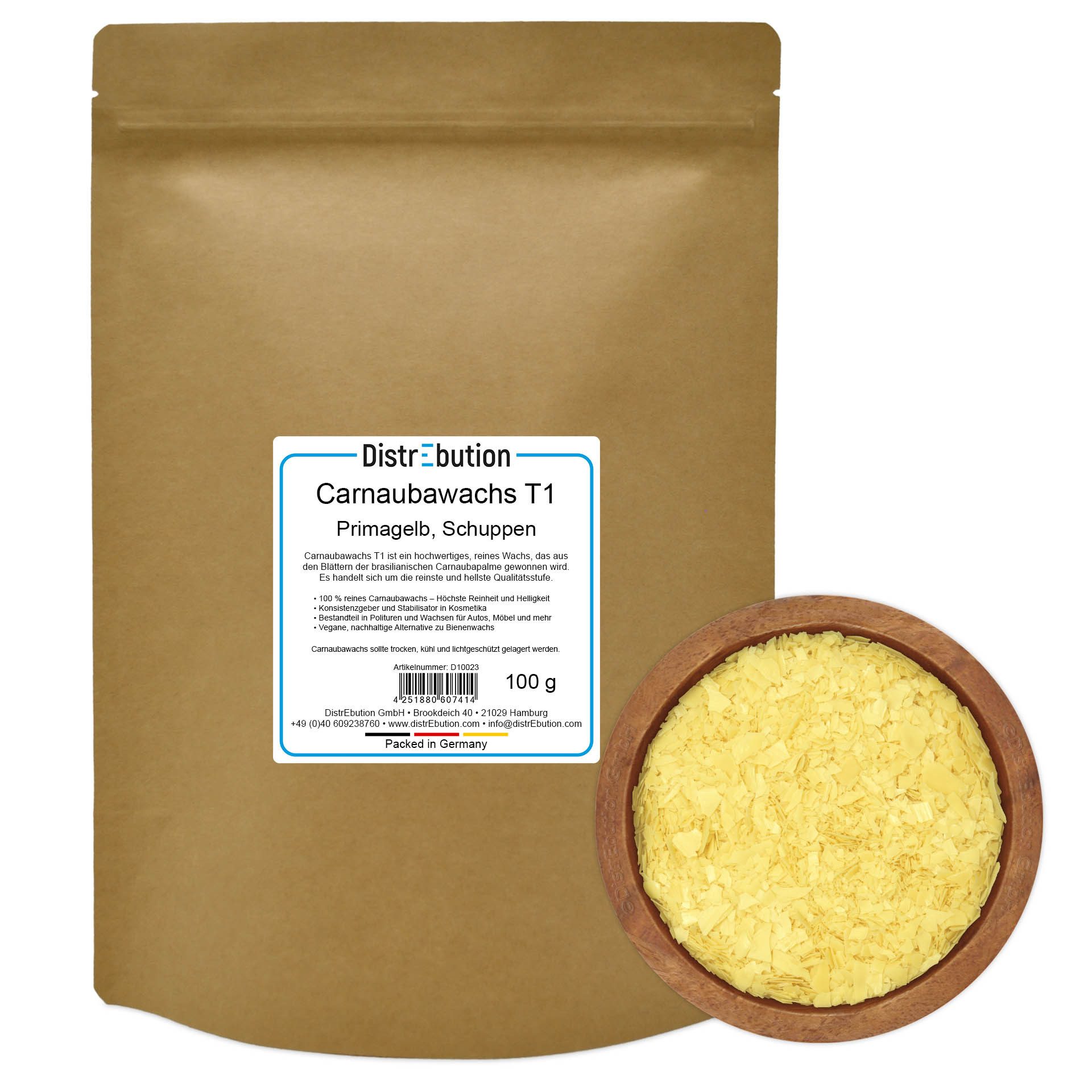 DistrEbution Carnaubawachs T1 – Reines Naturwachs für Lebensmittel & Kosmetik Politur, Premiumqualität aus Brasilien für Pflege, Beschichtung & Glanz
