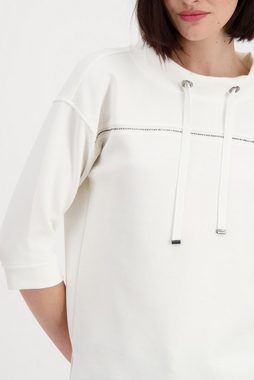 Monari Kapuzensweatshirt 3/4 Arm Sweatshirt mit Glitzersteinen