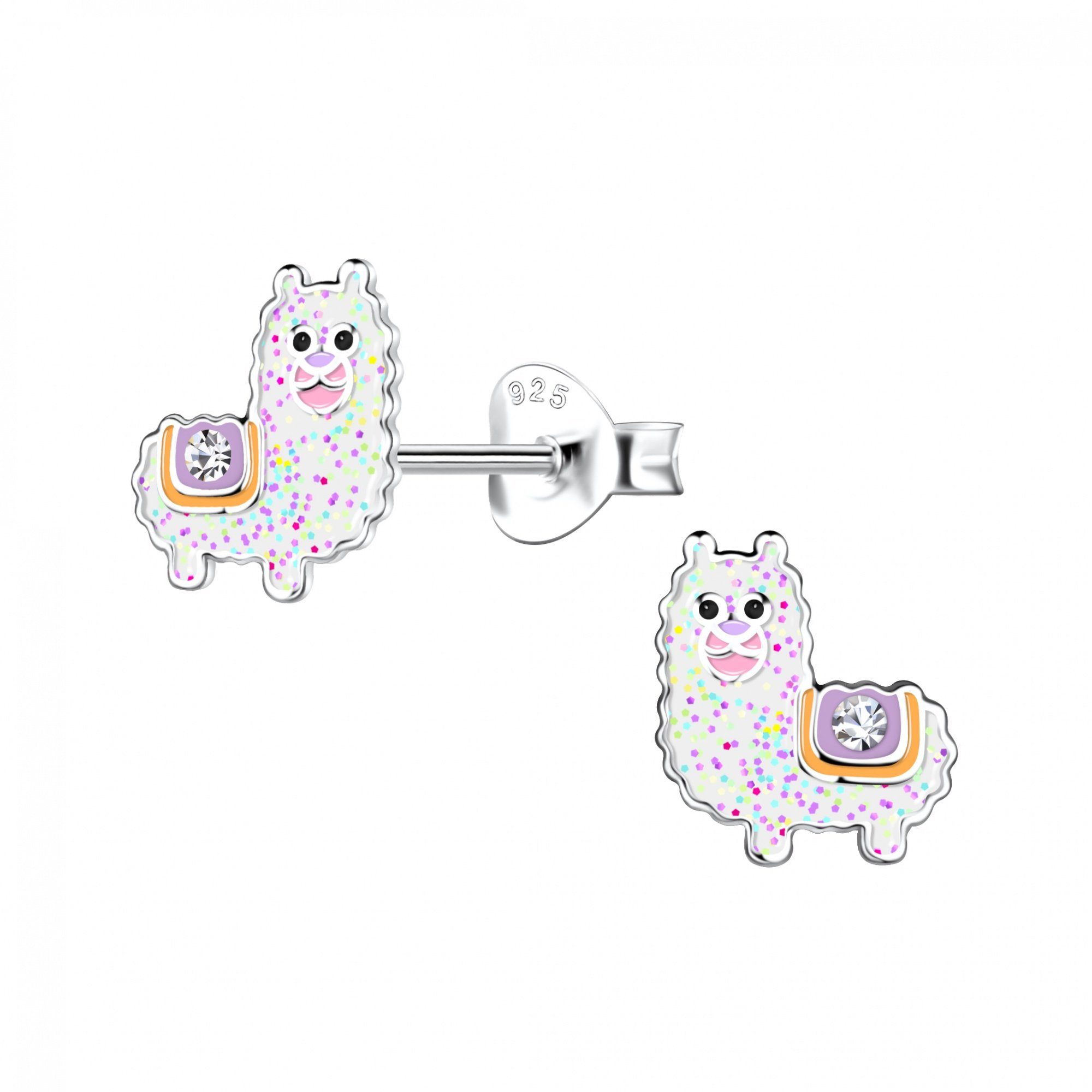 ALEXANDER YORK Paar Ohrstecker ALPAKA mit Glitzer, 2-tlg., 925 Sterling Silber