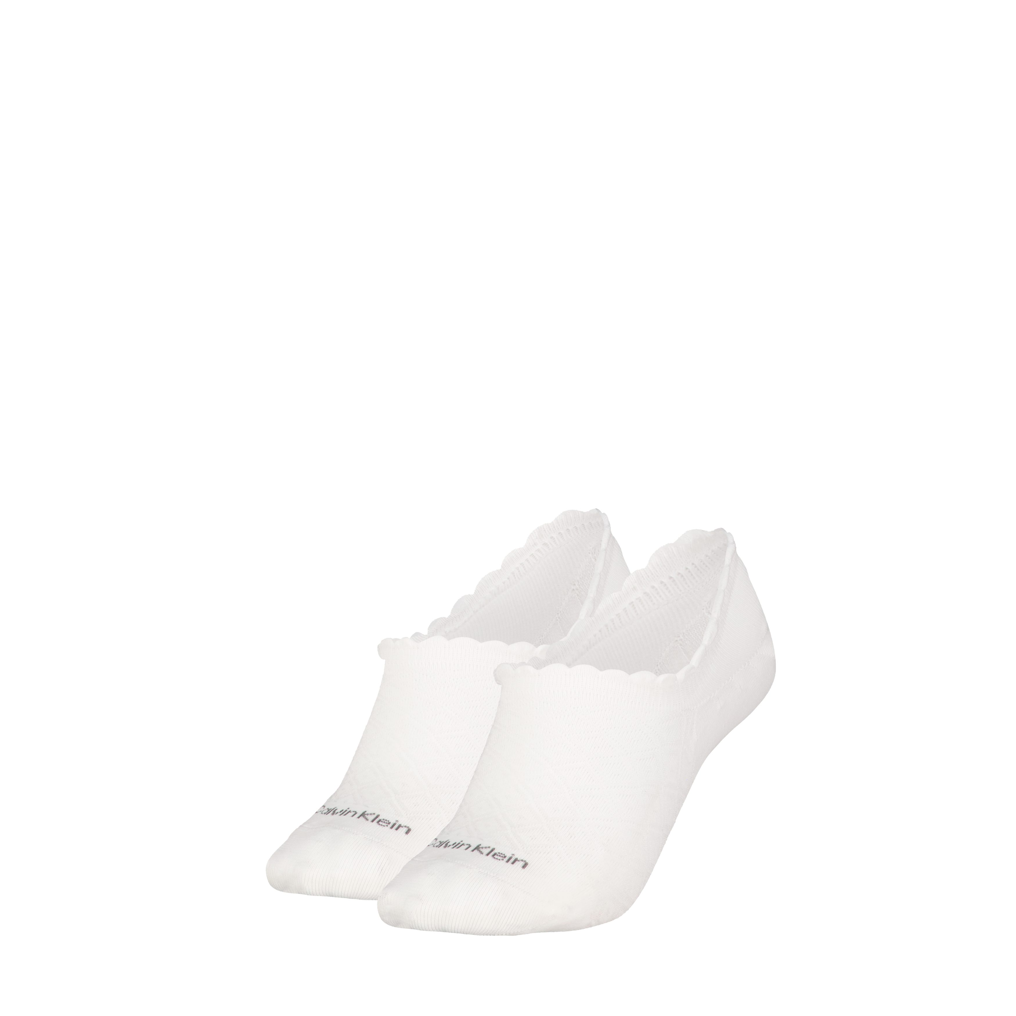 Calvin Klein Jeans Füßlinge CK WOMEN FOOTIE HIGH CUT 2P DIAMOND (2 Paar) Mit gewelltem Rand und tollem Muster