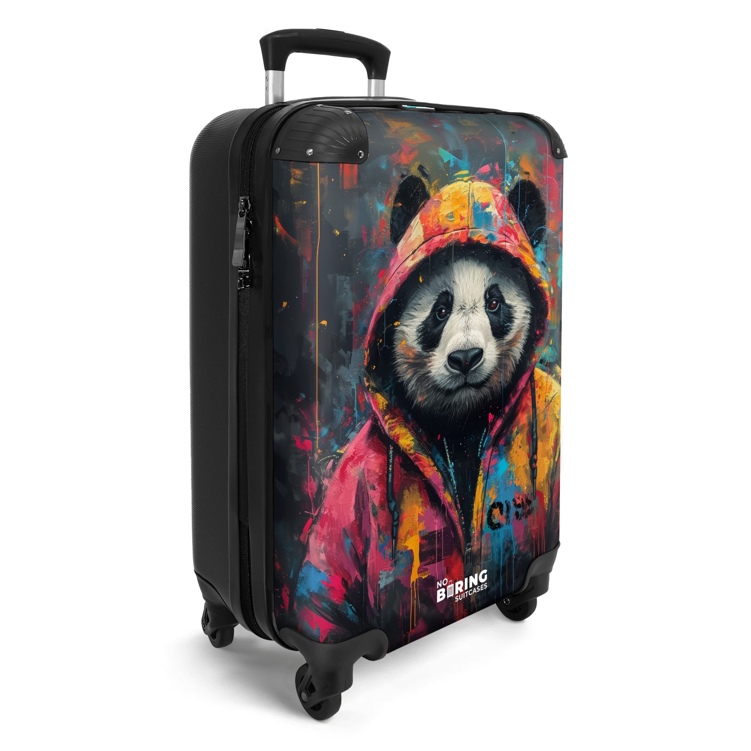 NoBoringSuitcases.com© Hartschalen-Trolley Panda mit buntem Fell günstig online kaufen