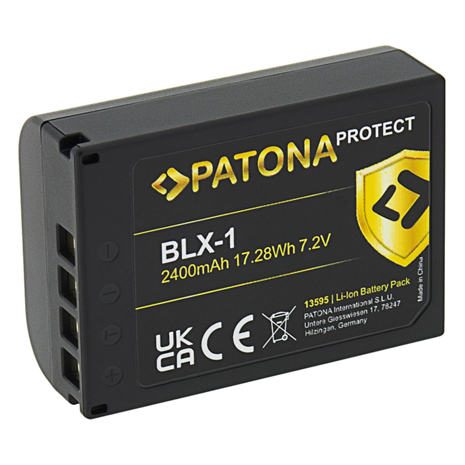 Patona 2x Akku für Olympus BLX-1 OM-1 + Dual Ladegerät Kamera-Akku Ersatzakku 2250 mAh (7,2 V, 2 St)