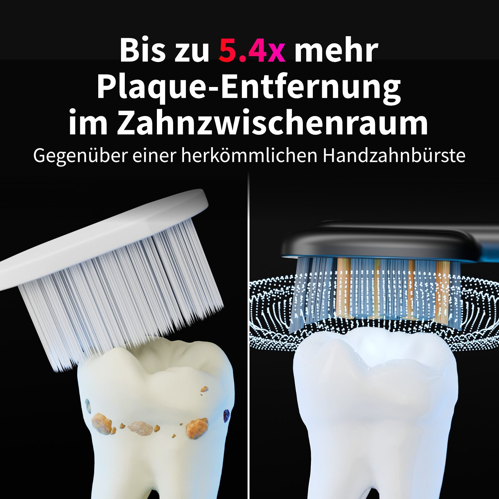 Zahnheld Elektrische Zahnbürste Schallzahnbürste Gero im Doppelpack mit Etui schwarz, 5 Putzmodi, Zahnpflege Set, Mundpflege, Reisezahnbürste, Zahnbürste mit Schall im Set, Zweierpack